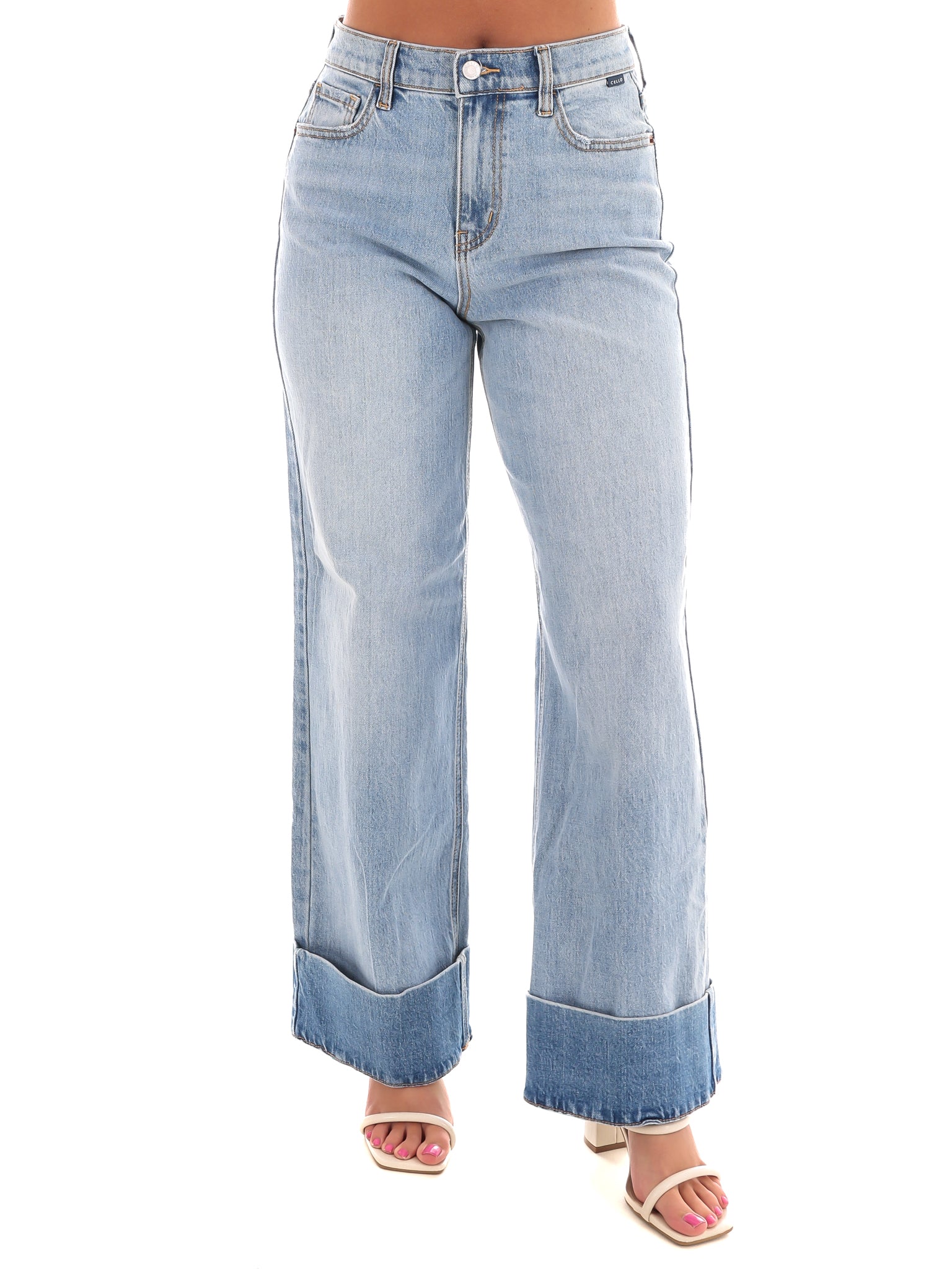 Vista High Rise Wide Leg Cuffed Jeans - Image 3