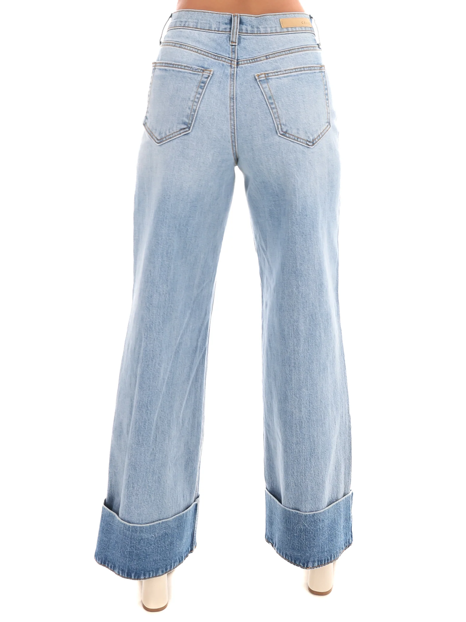 Vista High Rise Wide Leg Cuffed Jeans - Image 4