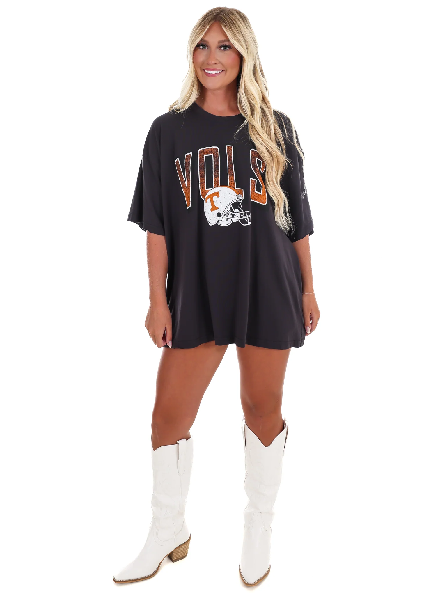 Vols Helmet Fade Thrifted Oversized Tee - Image 7