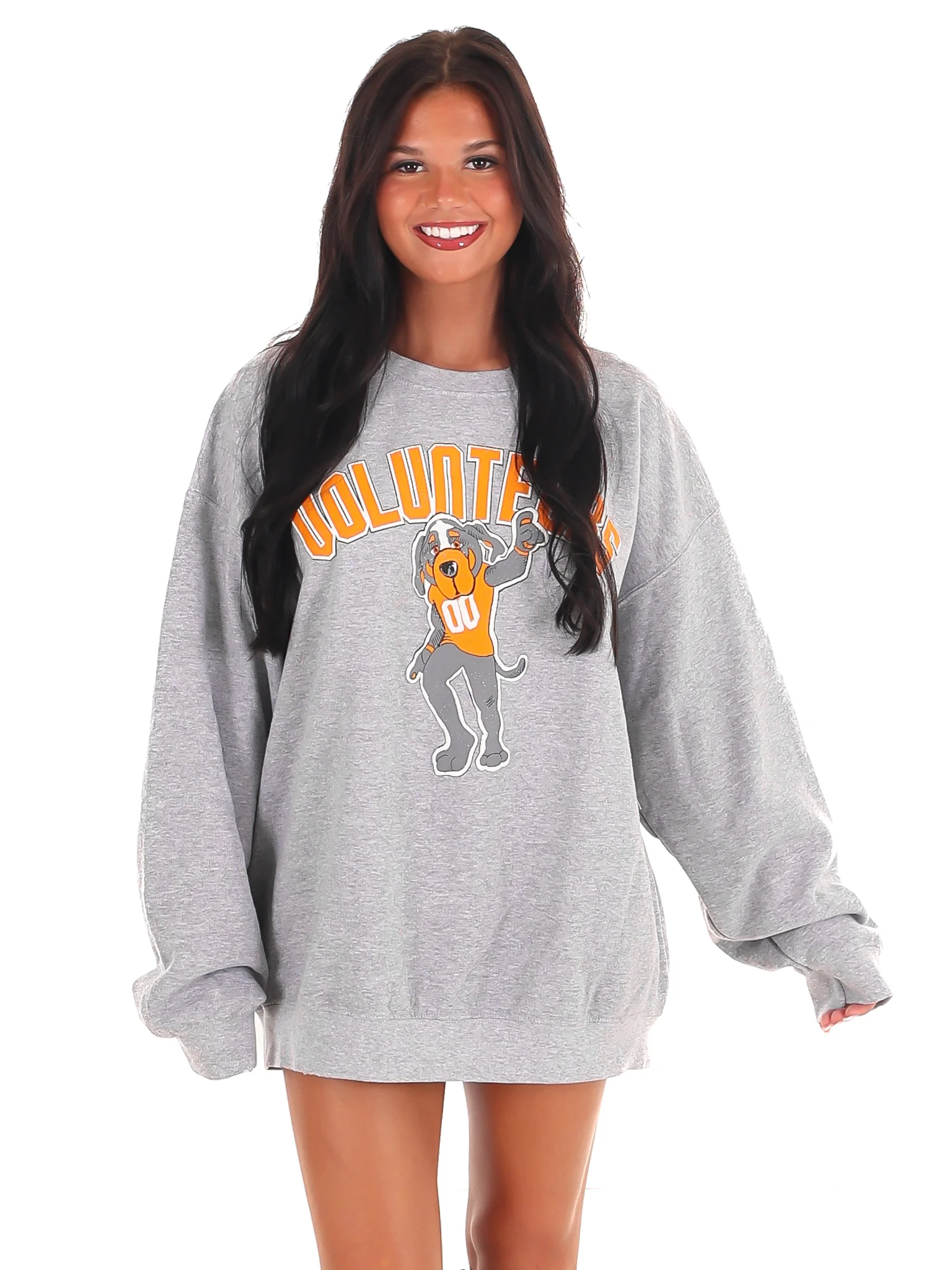 Volunteers Cartoon Mascot Puff Ink Thrifted Sweatshirt - Image 5