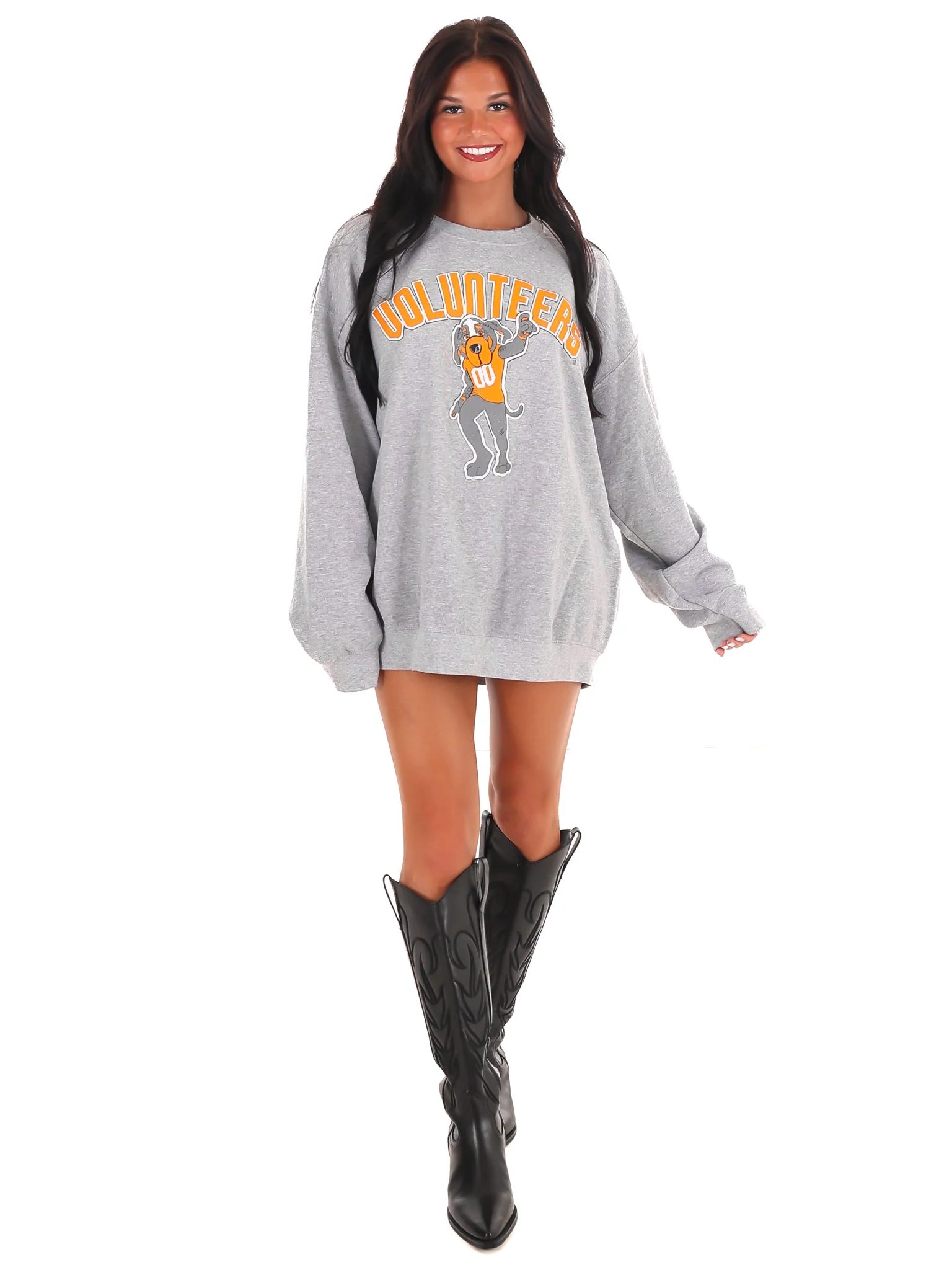 Volunteers Cartoon Mascot Puff Ink Thrifted Sweatshirt - Image 6