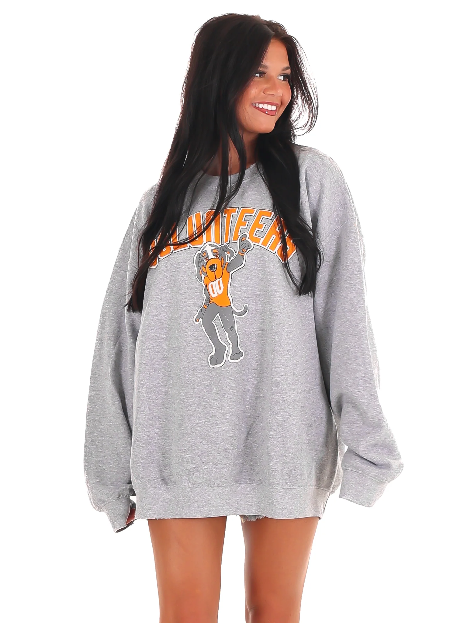 Volunteers Cartoon Mascot Puff Ink Thrifted Sweatshirt - Image 9