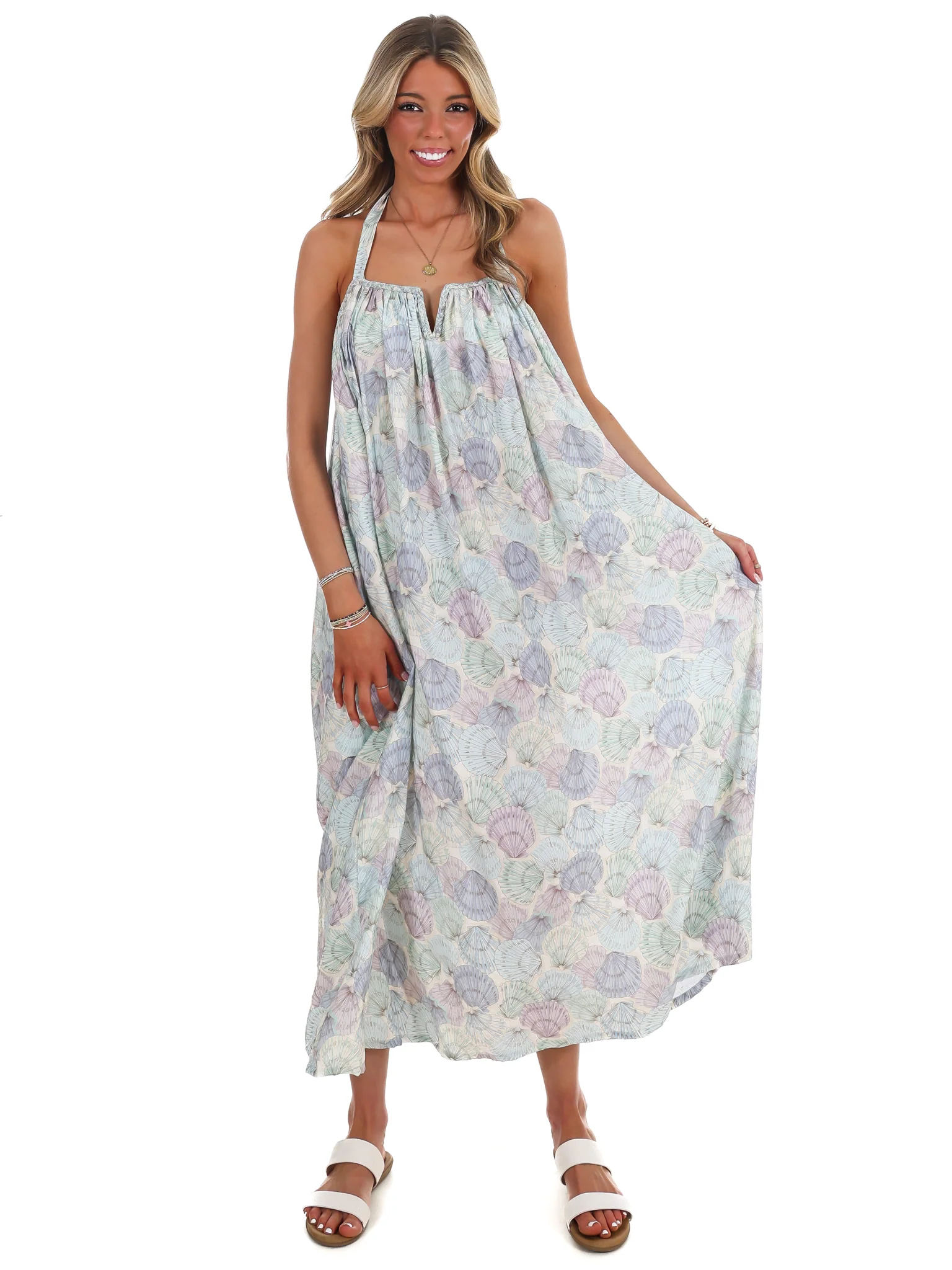 Walk on the Beach Flowy Halter Dress - Image 3
