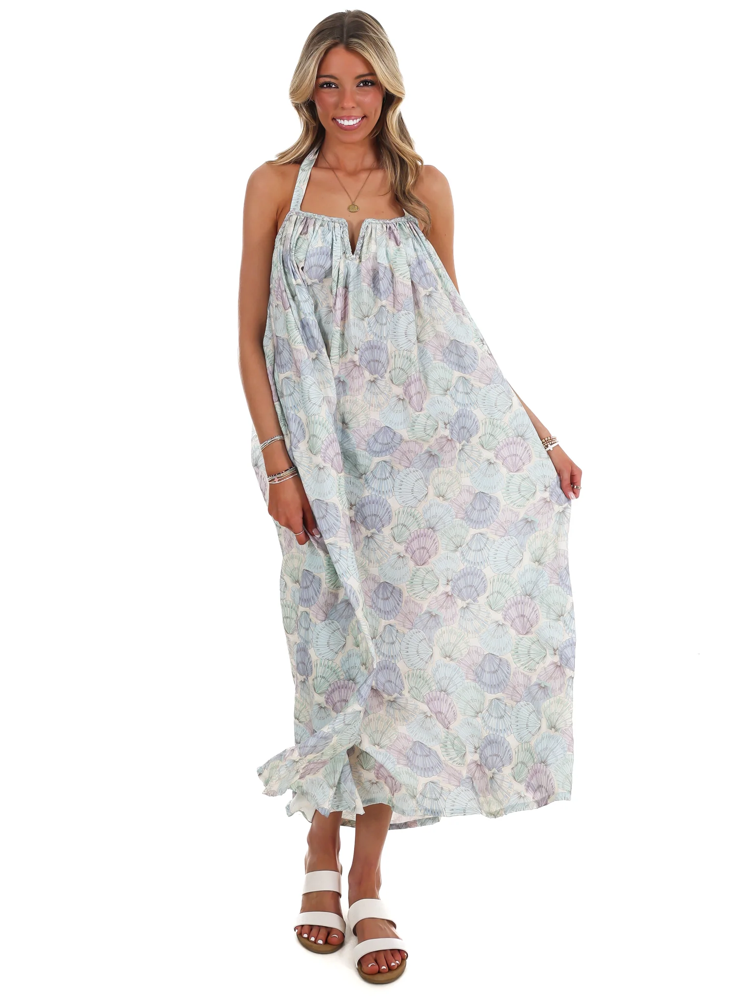 Walk on the Beach Flowy Halter Dress - Image 4