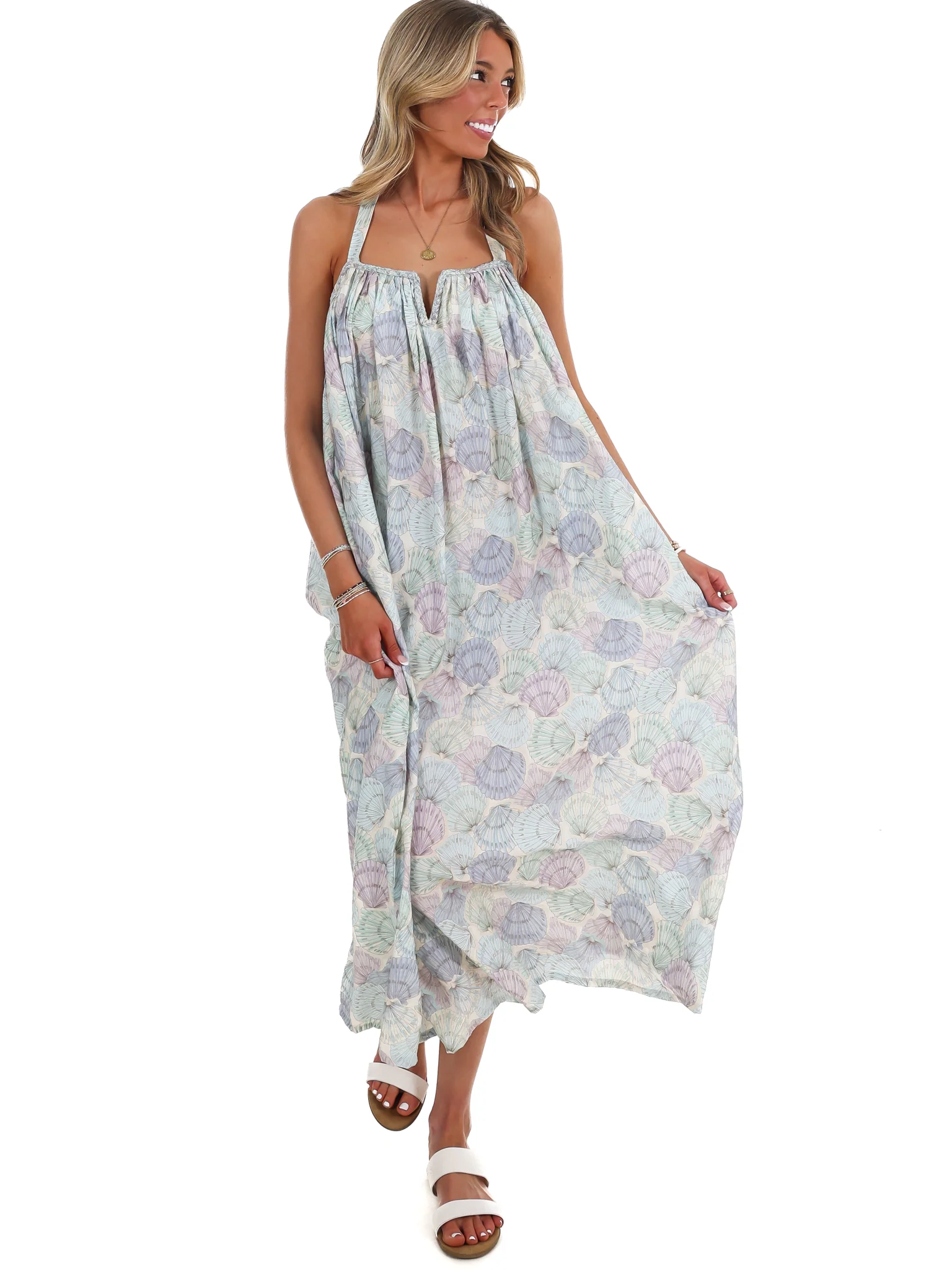 Walk on the Beach Flowy Halter Dress - Image 5