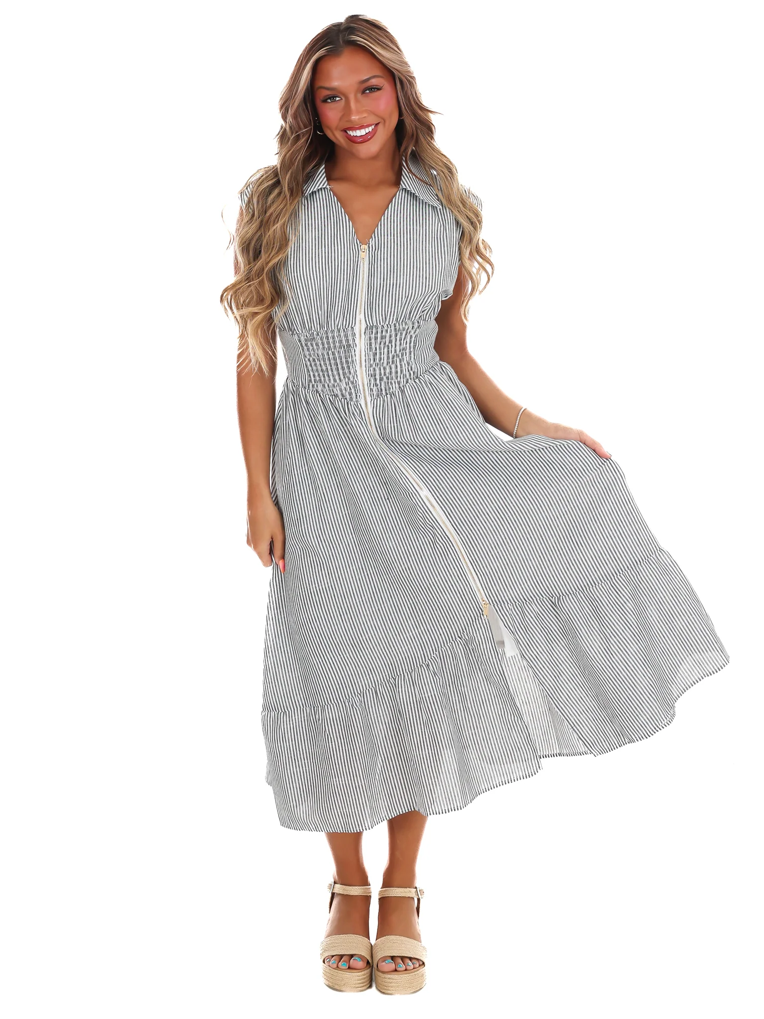 Wandering Hearts Stripe Midi Dress - Image 3