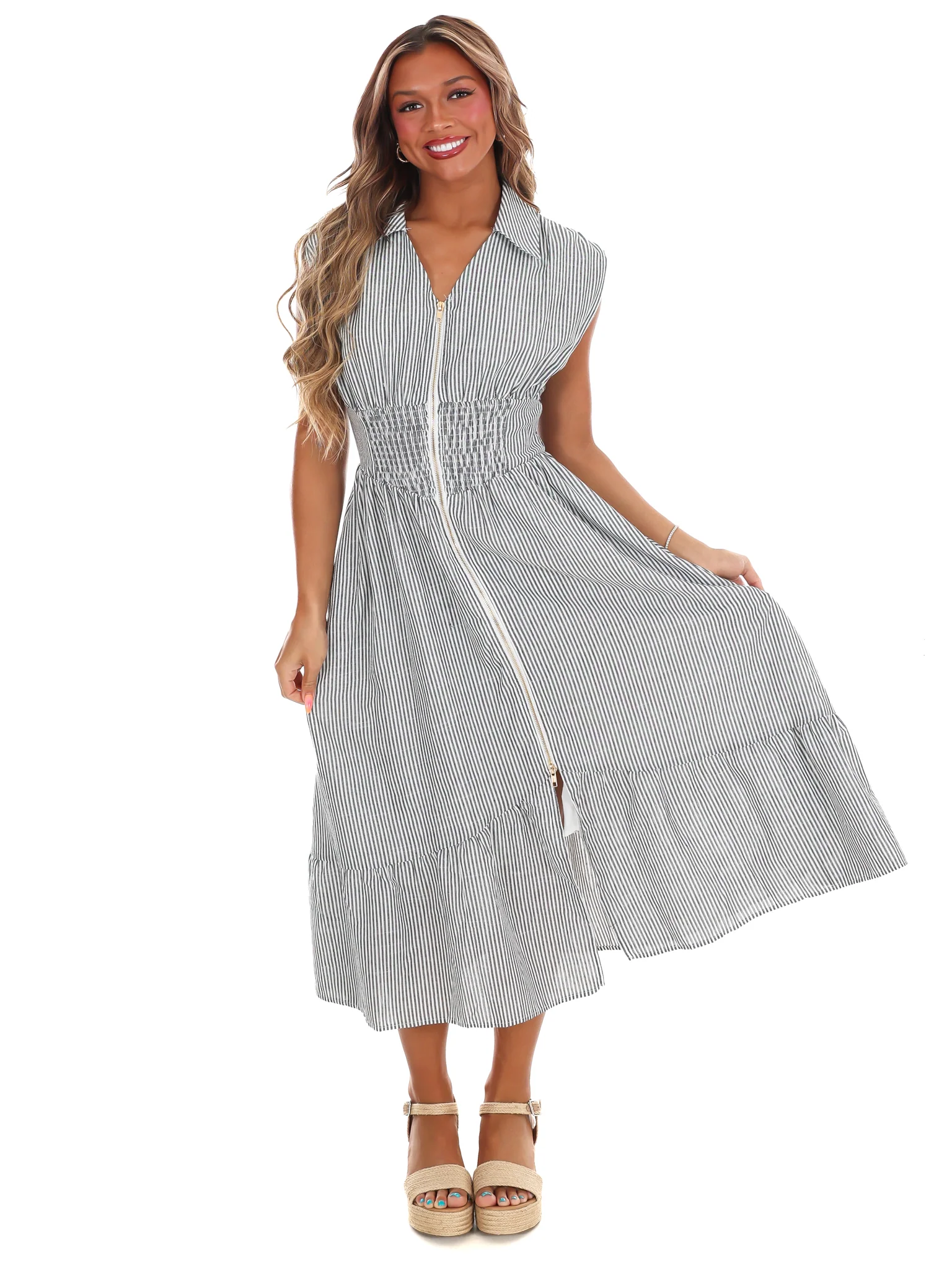 Wandering Hearts Stripe Midi Dress - Image 4