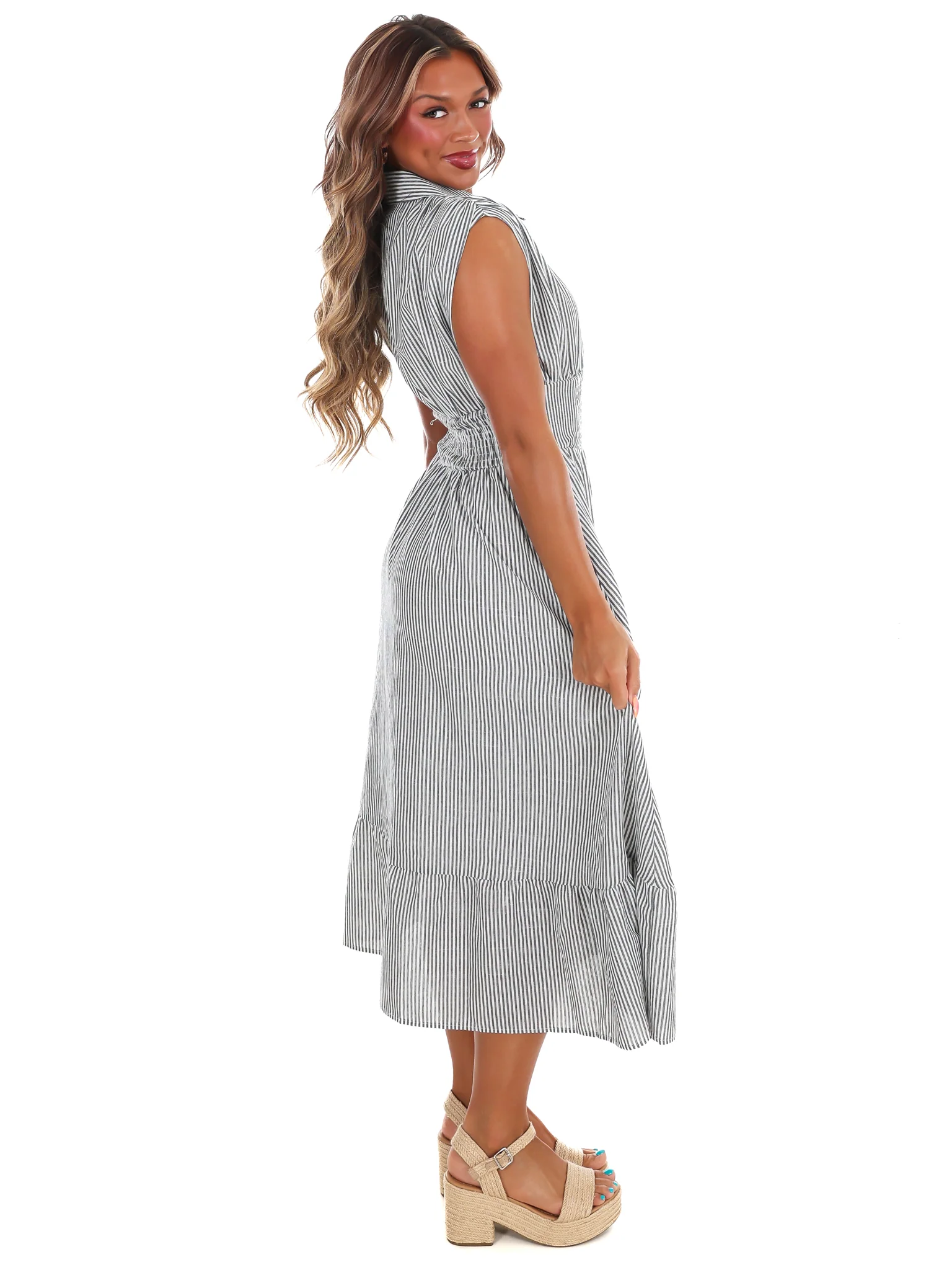 Wandering Hearts Stripe Midi Dress - Image 6