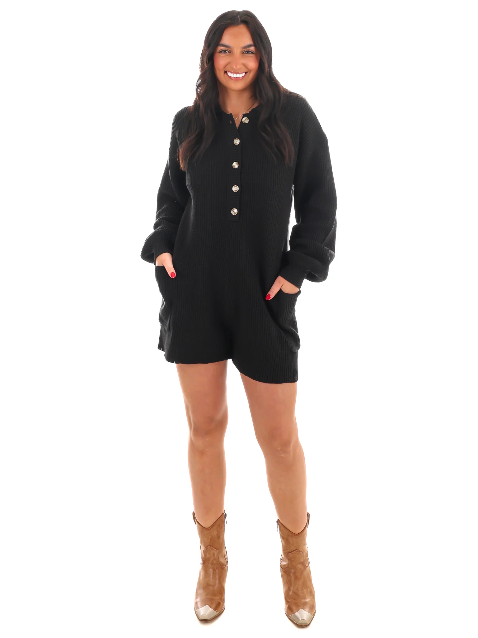 Warm Embrace Button Up Romper - Image 2