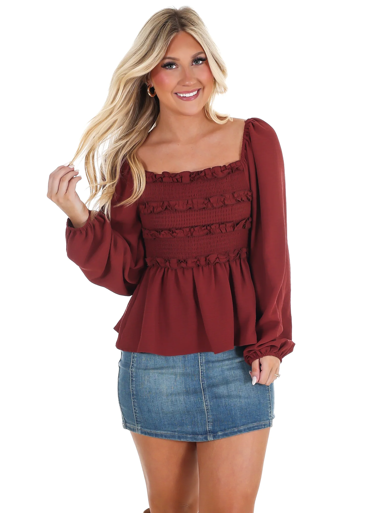 Wear Anywhere Smocked Babydoll Top - Image 3