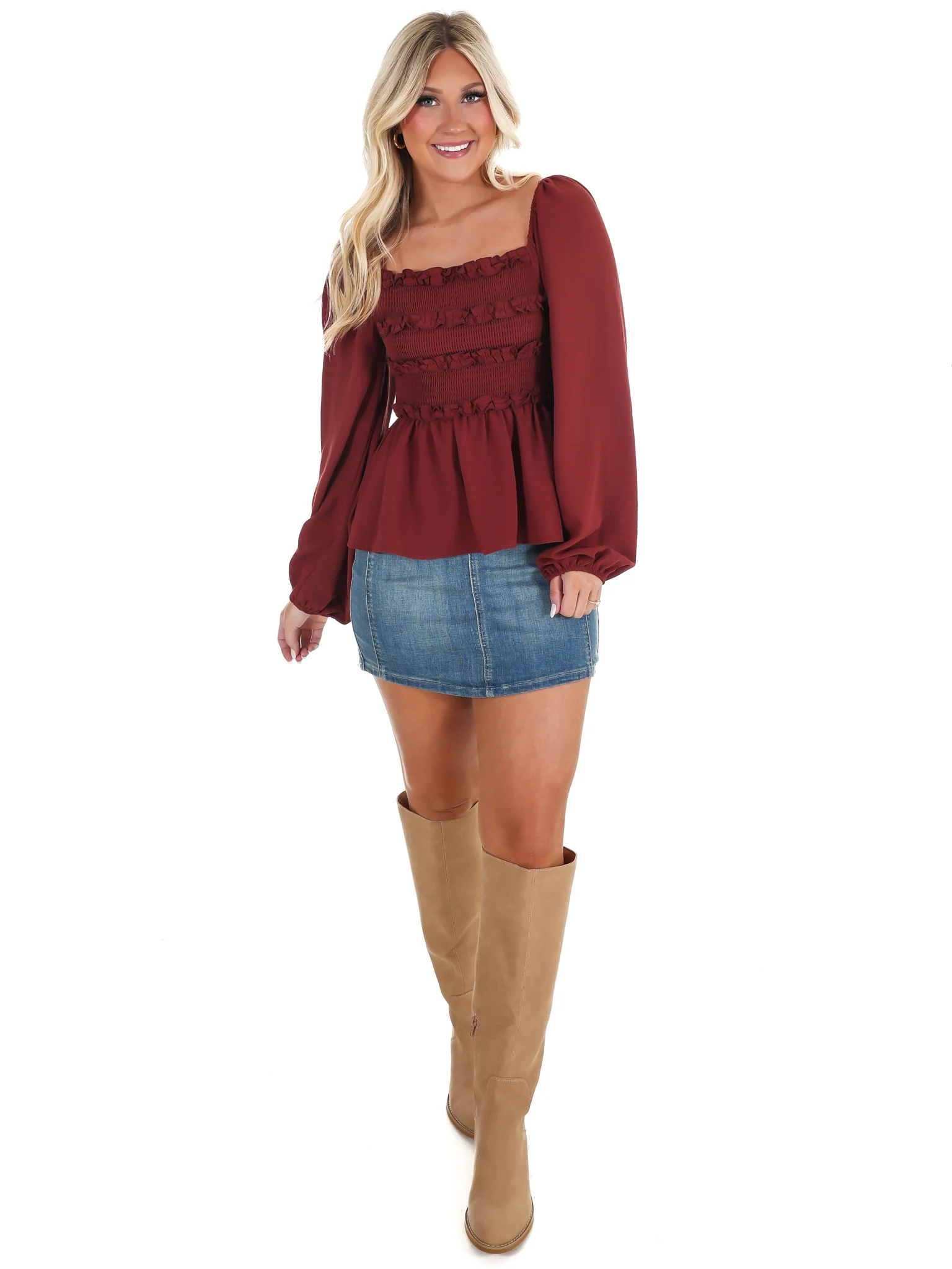 Wear Anywhere Smocked Babydoll Top - Image 4