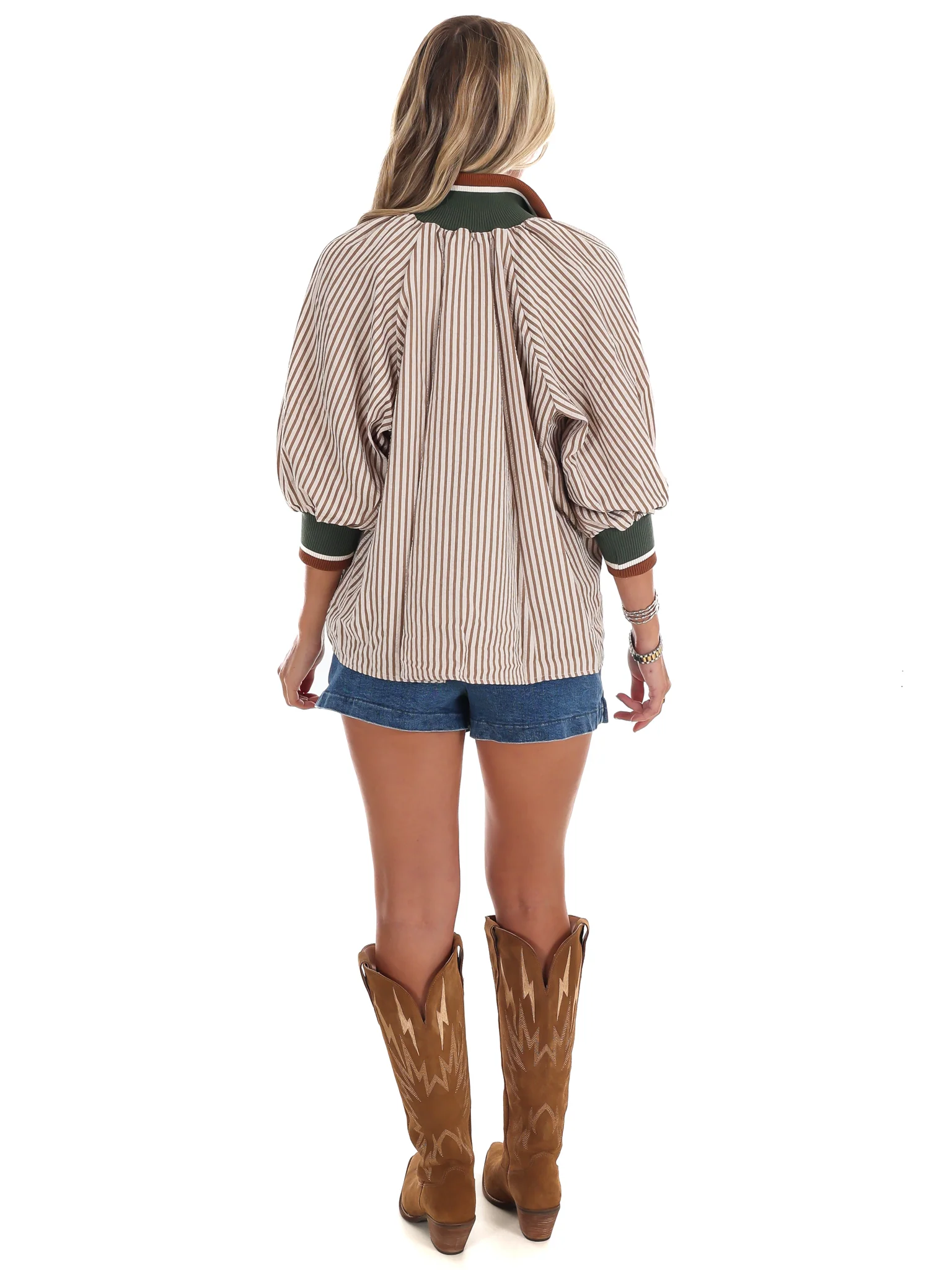 Weekend Stroll Stripe Half Zip Top - Image 7