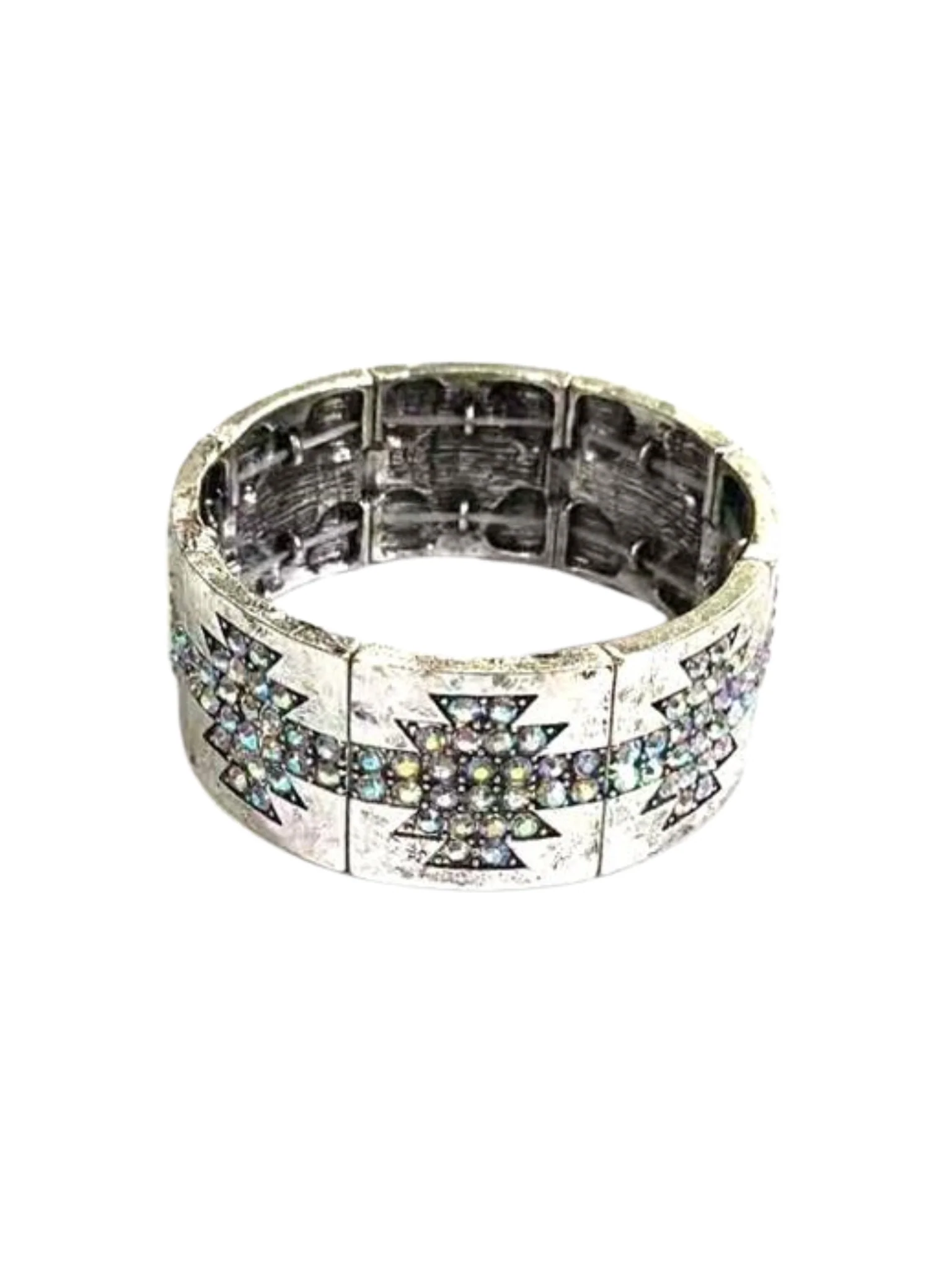 Western Geometric Crystal Stretch Bracelet