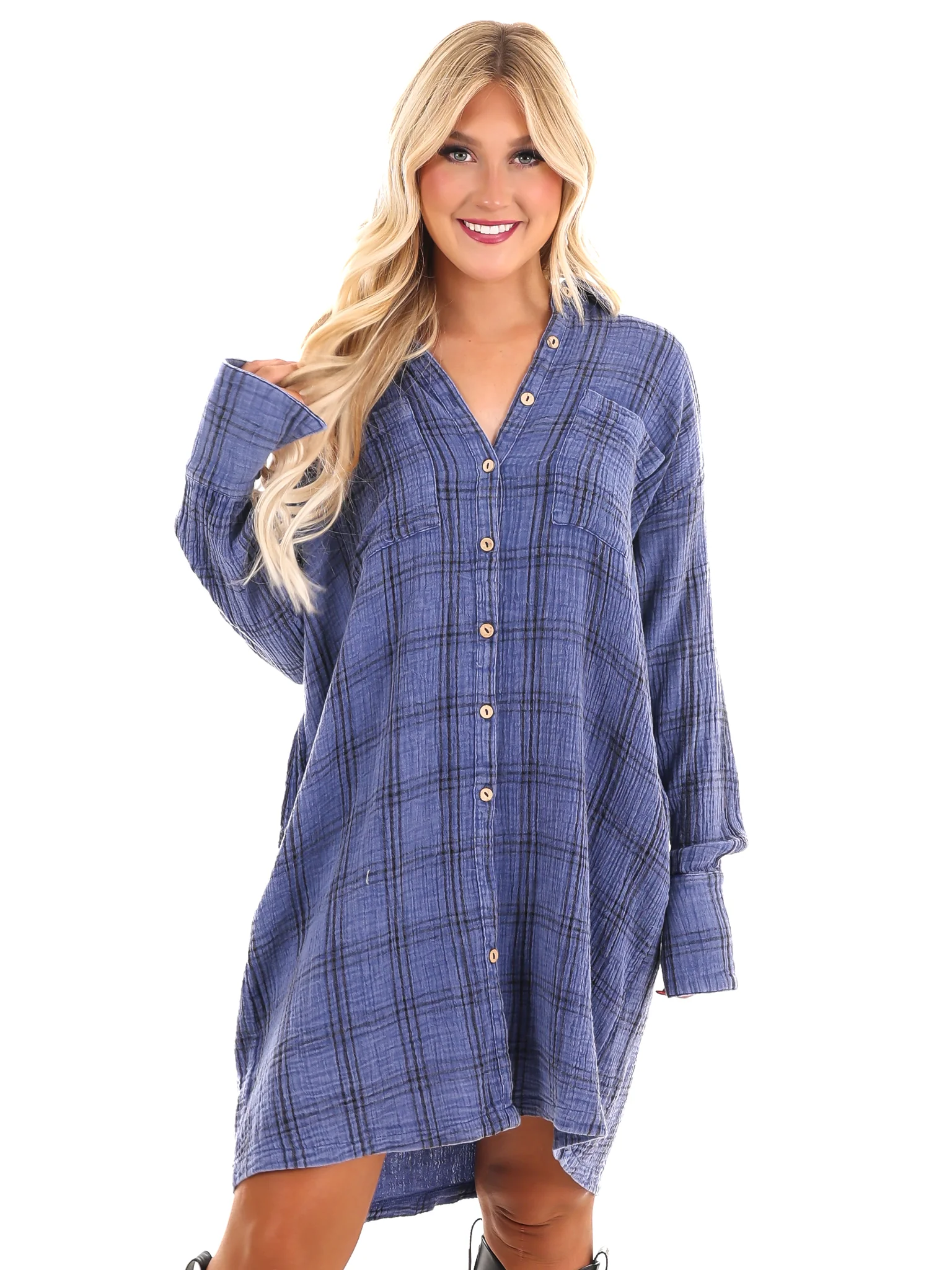 What's The Latest Plaid Shirt Dress - Image 5