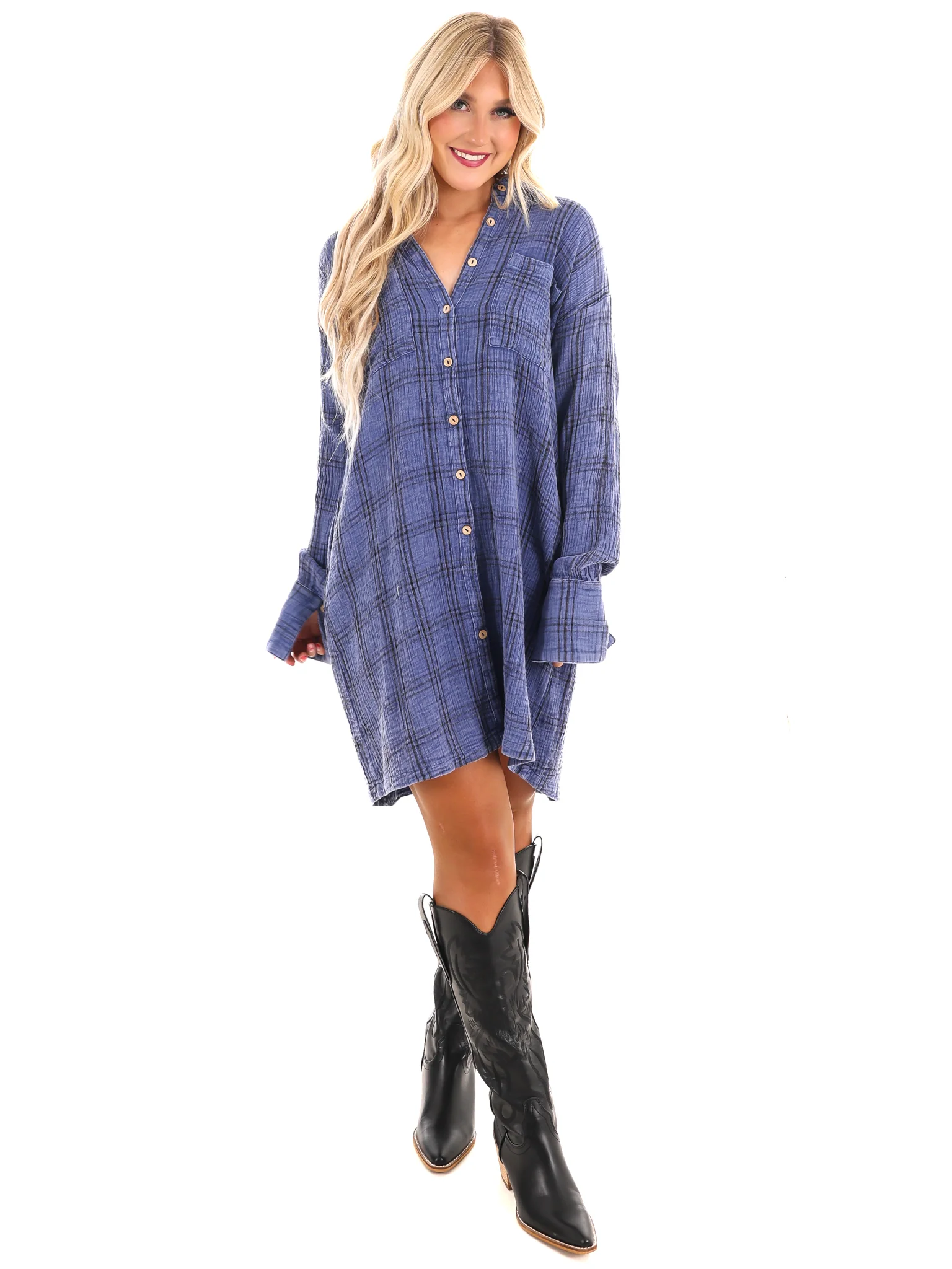 What's The Latest Plaid Shirt Dress - Image 6