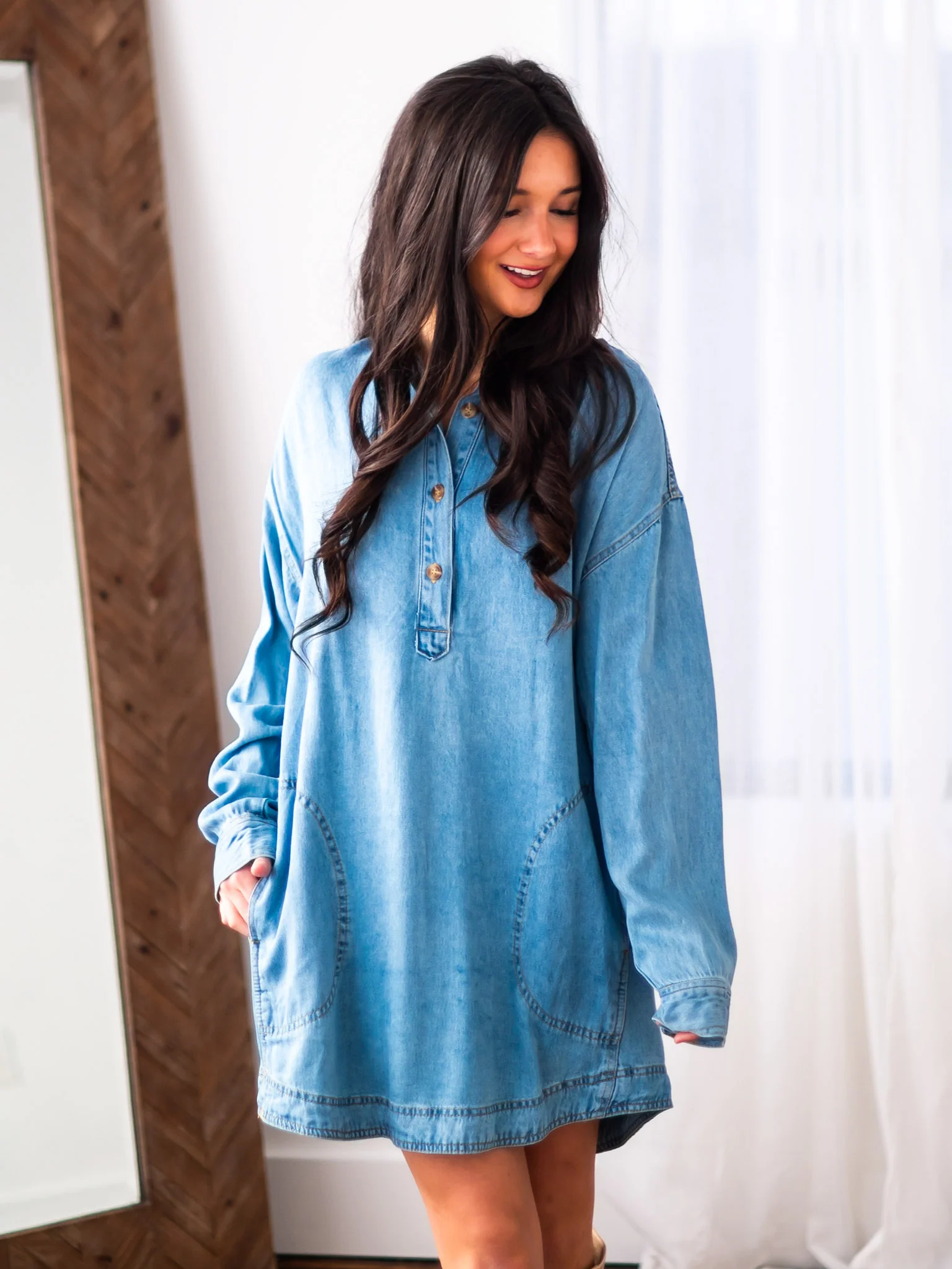 Where I Am Denim Shirt Dress - Image 3