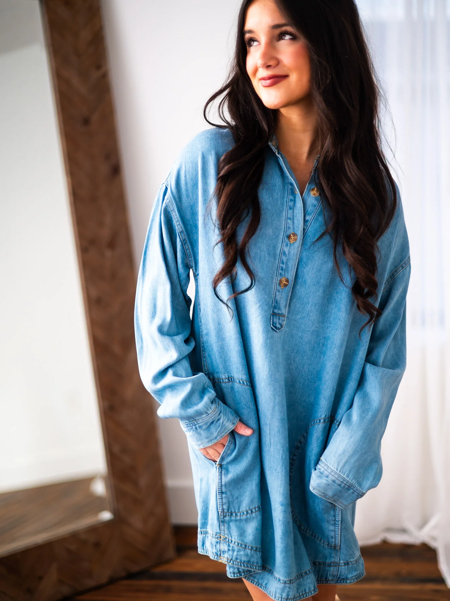 Where I Am Denim Shirt Dress - Image 5