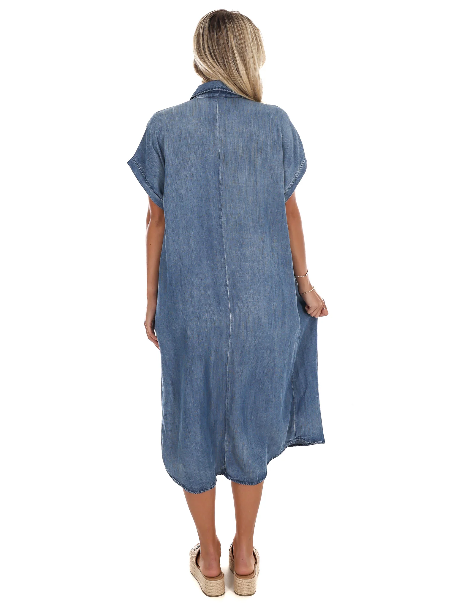 Where We Left Off Denim Midi Dress - Image 6