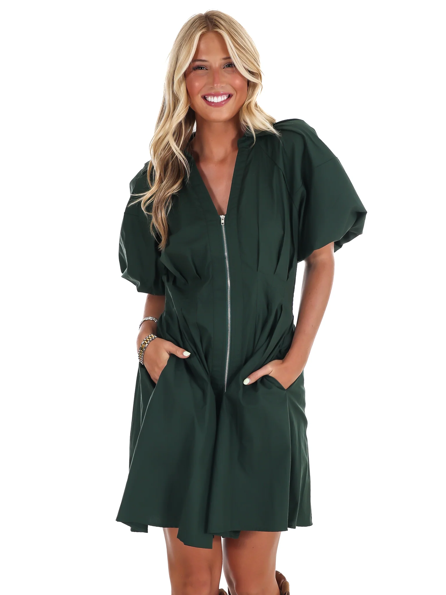 Whispering Pines Zip Mini Dress - Image 5