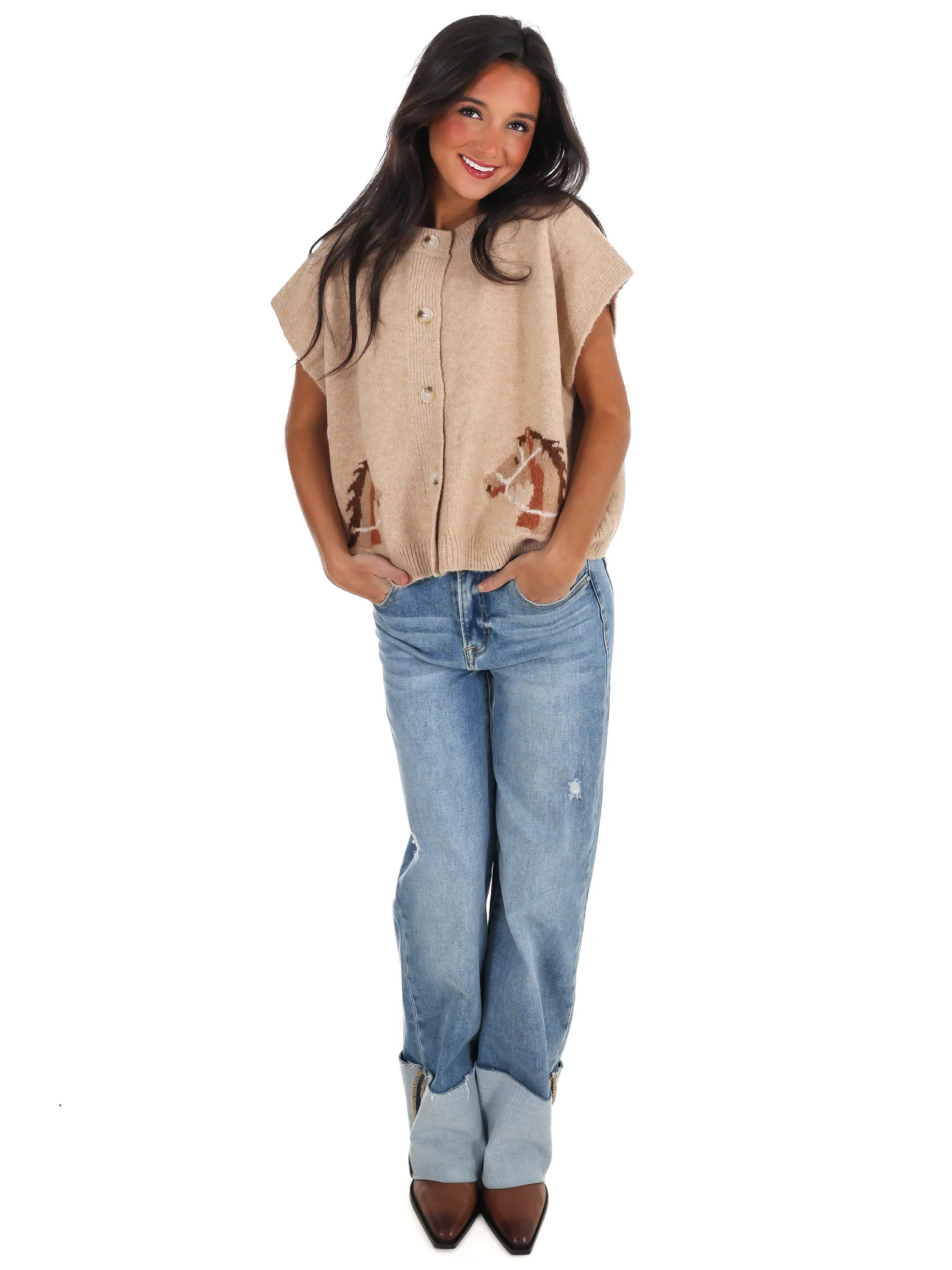 Wild Horses Short Sleeve Cardigan - Image 2