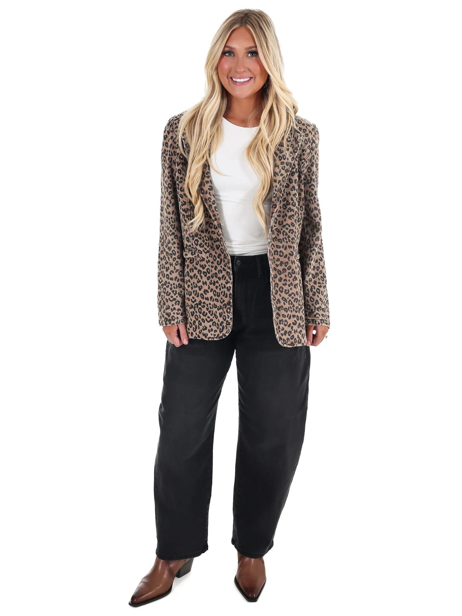 Wild Side Leopard Denim Blazer - Image 4
