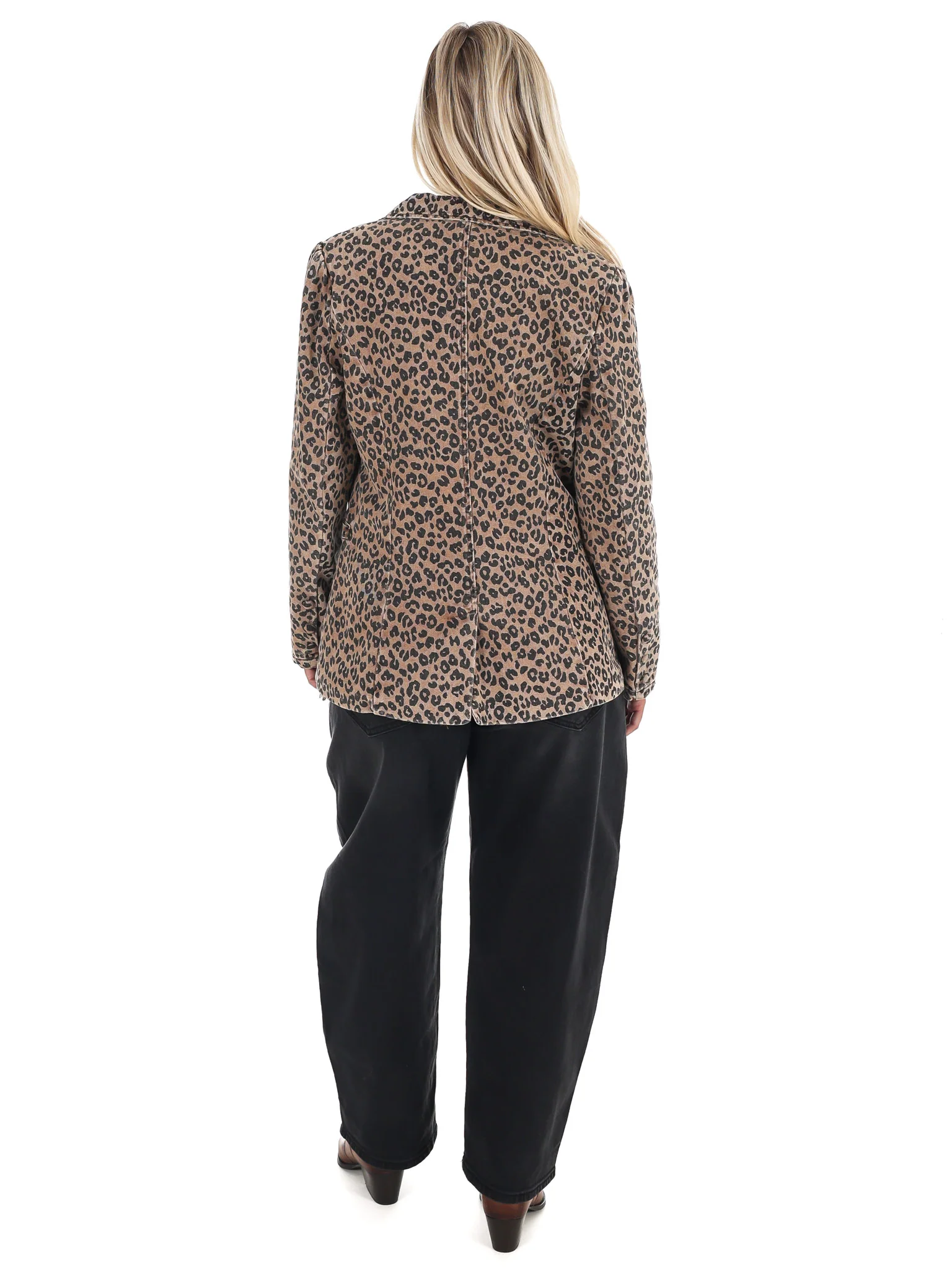 Wild Side Leopard Denim Blazer - Image 8