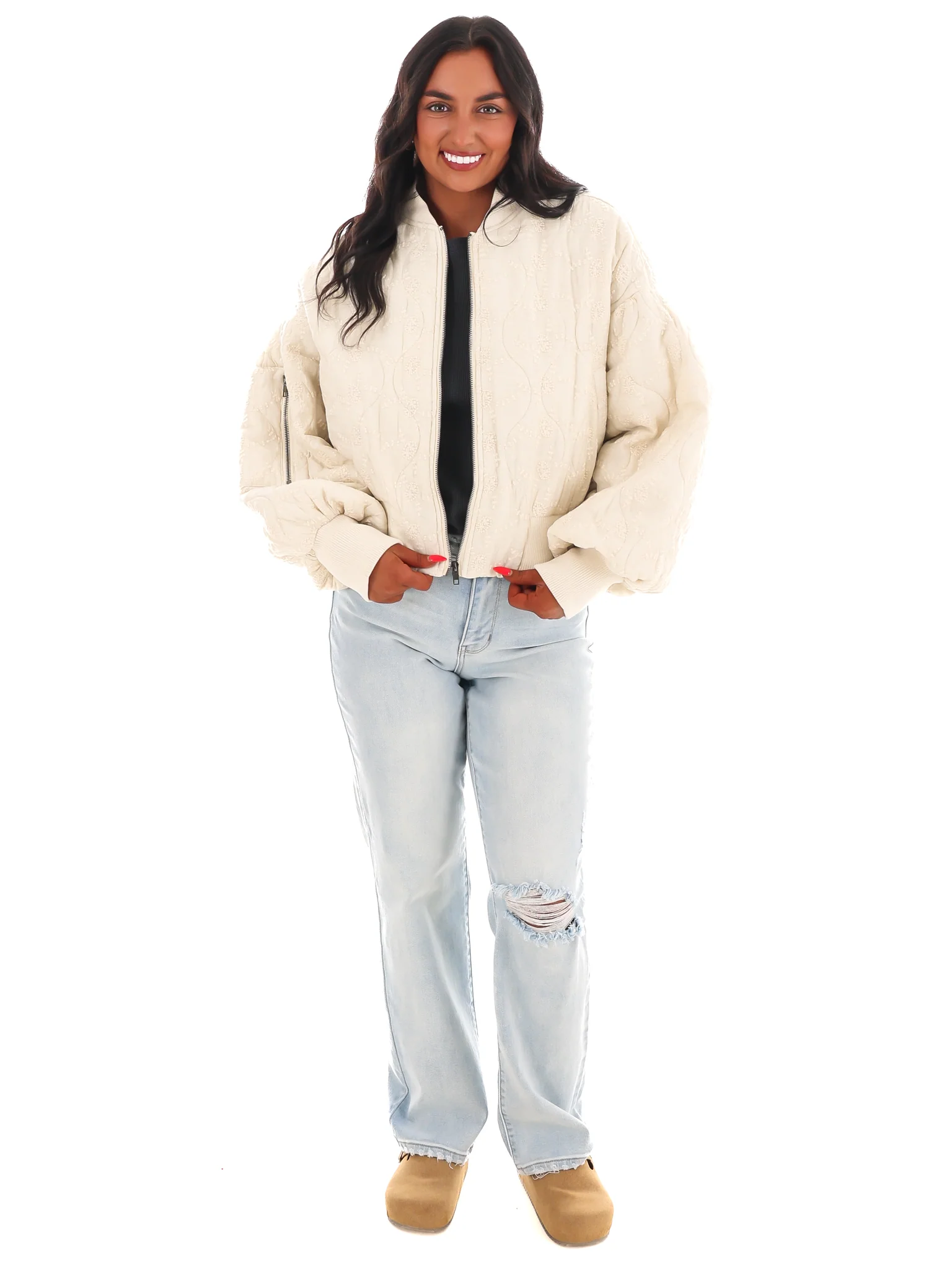 Wildflower Embroidered Bomber Jacket - Image 7