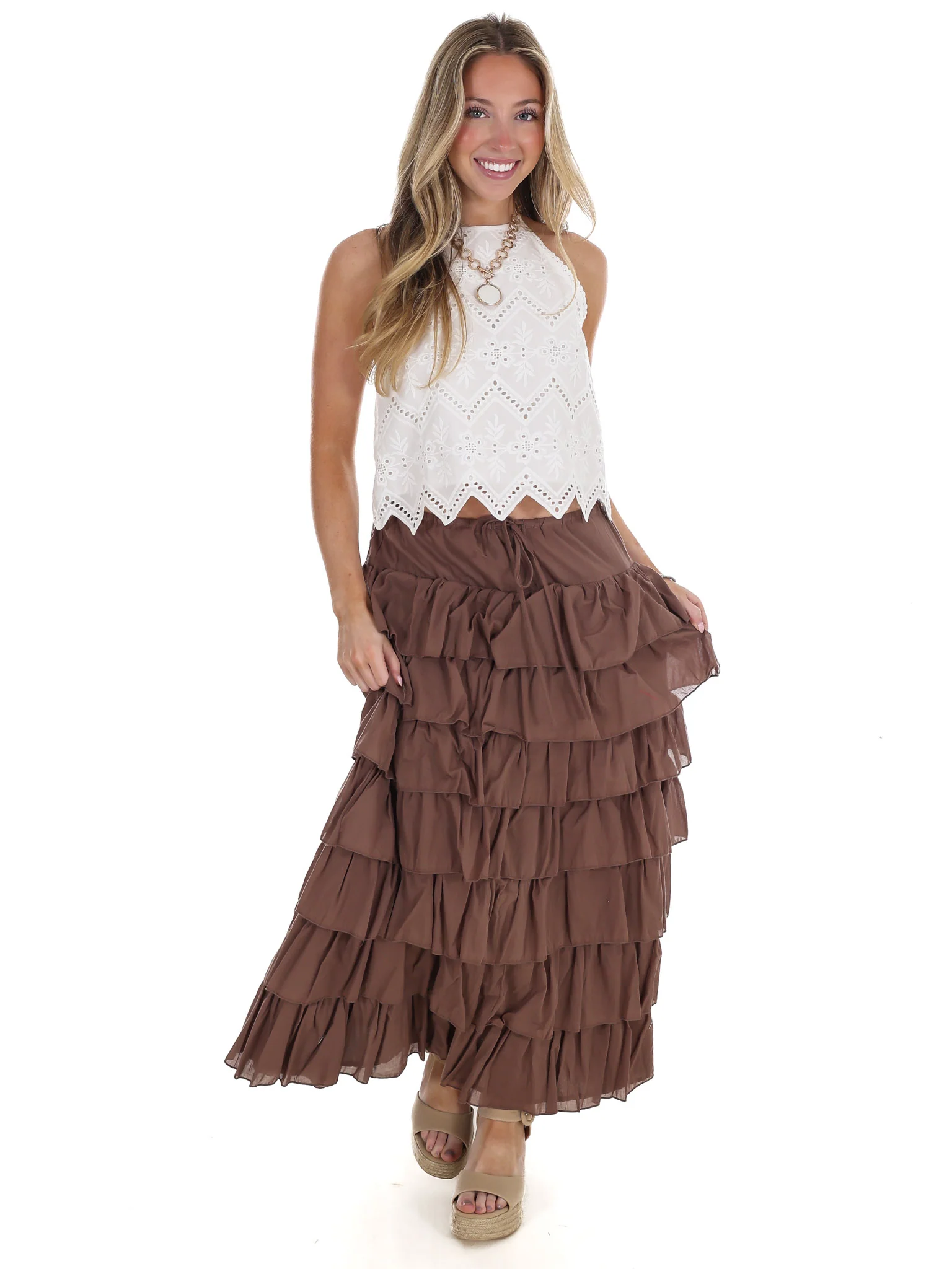 With A Smile Eyelet Halter Top - Image 6
