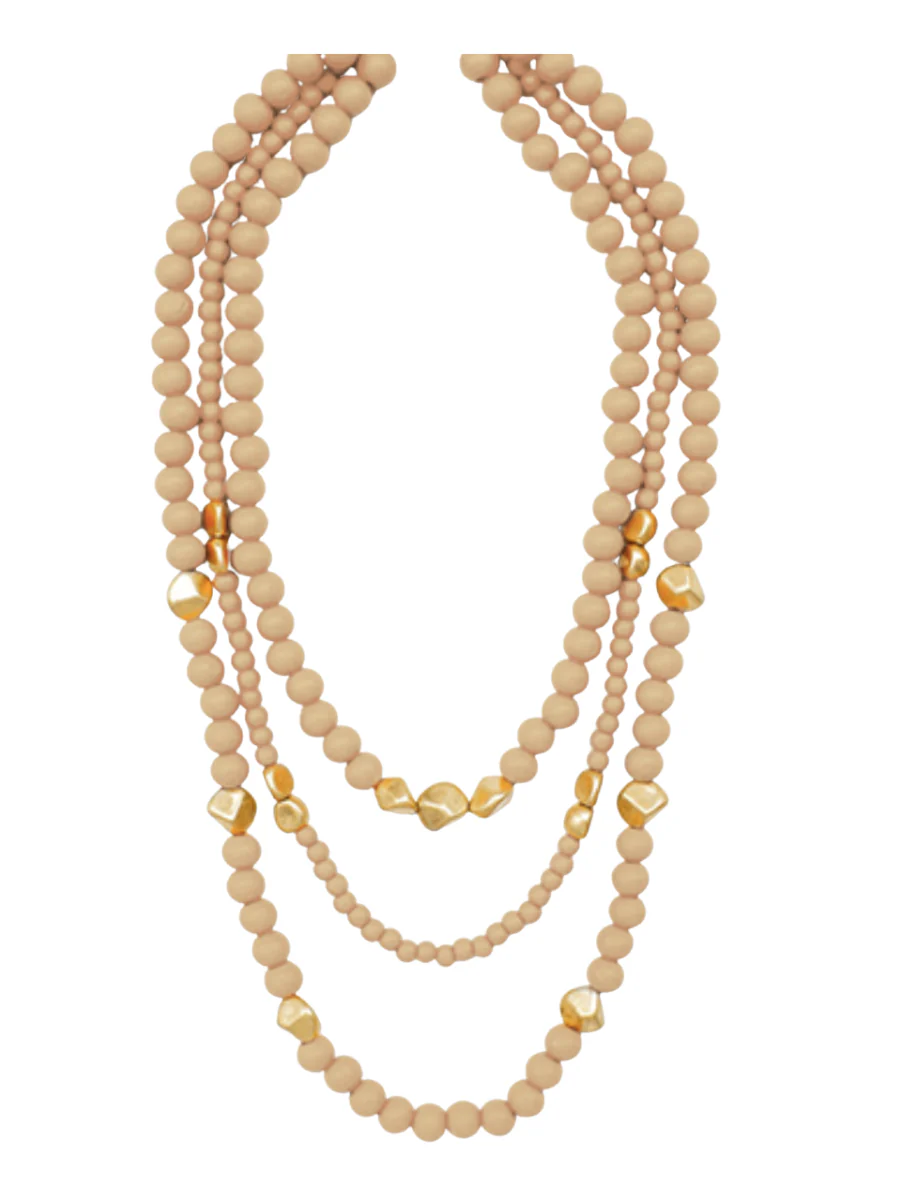 Wood & Metal Beads Necklace - Image 2