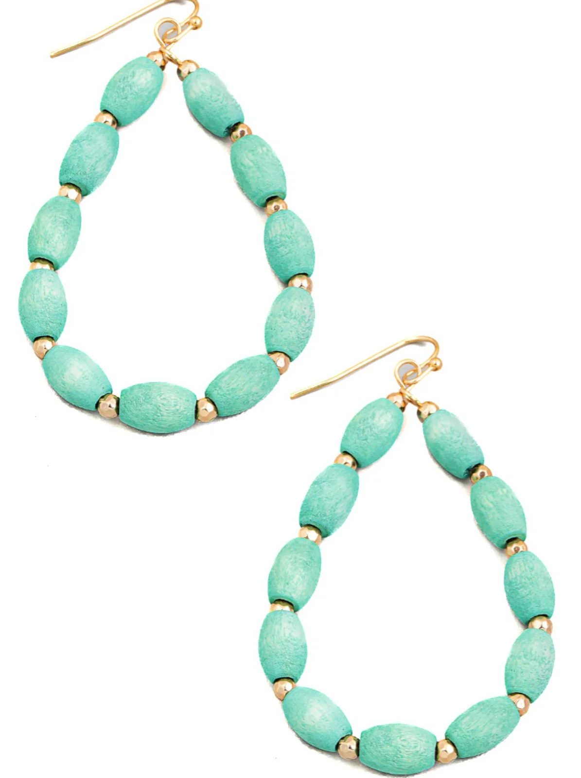 Wooden Bead Teardrop Cutout Earrings - Image 5