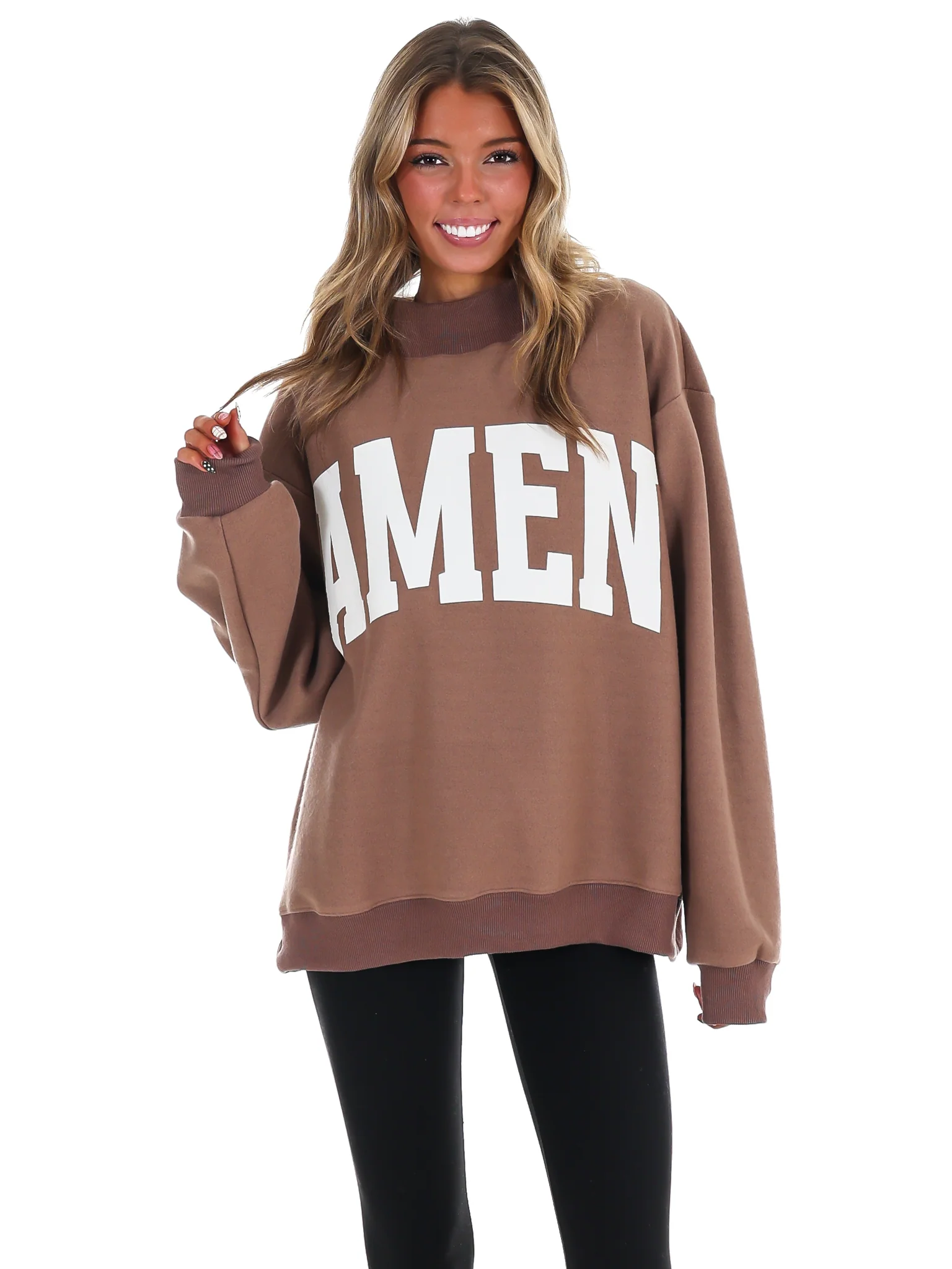 WWJD & Amen Reversible Mock Neck Sweatshirt - Image 18