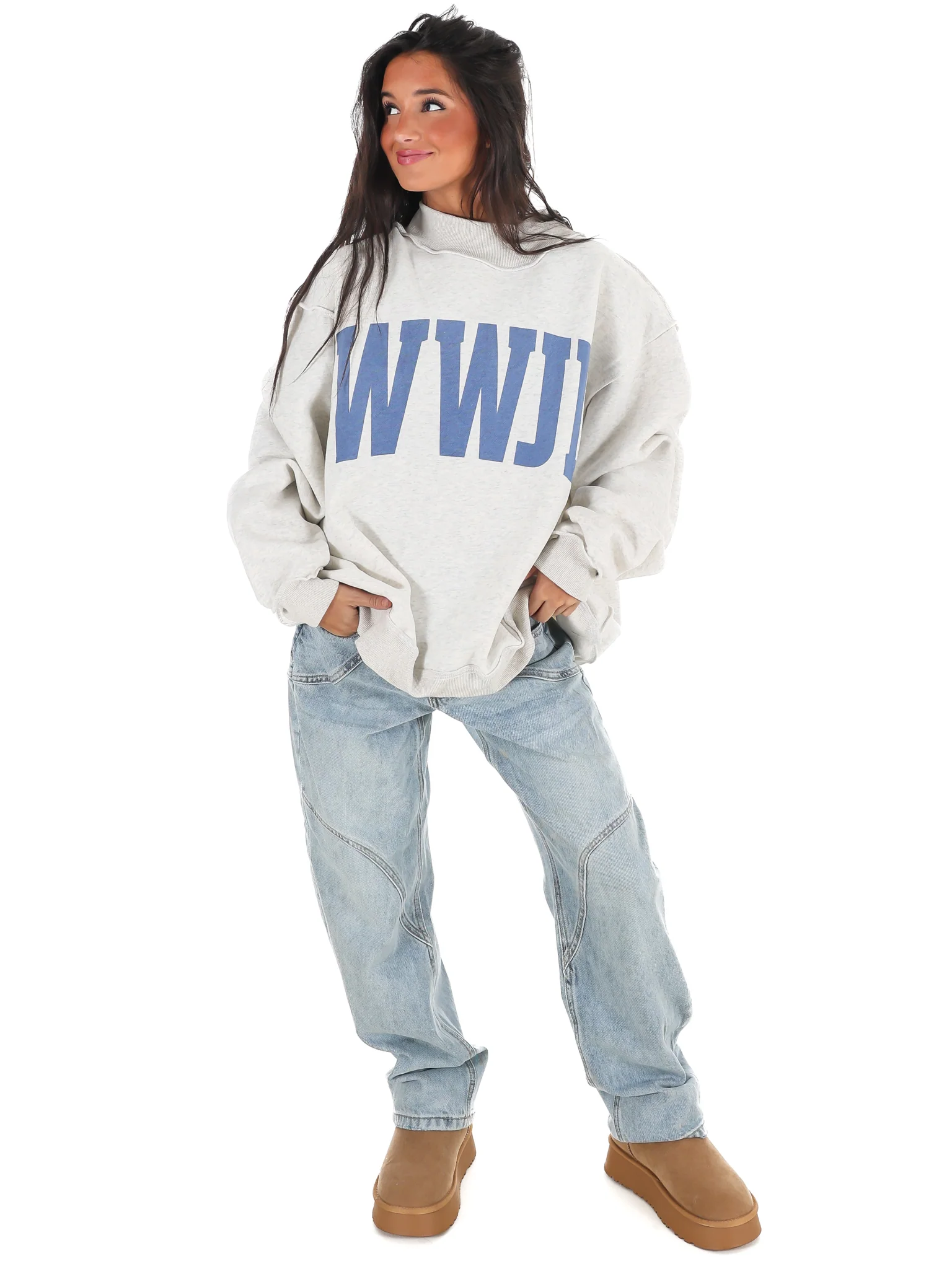 WWJD & Amen Reversible Mock Neck Sweatshirt - Image 4