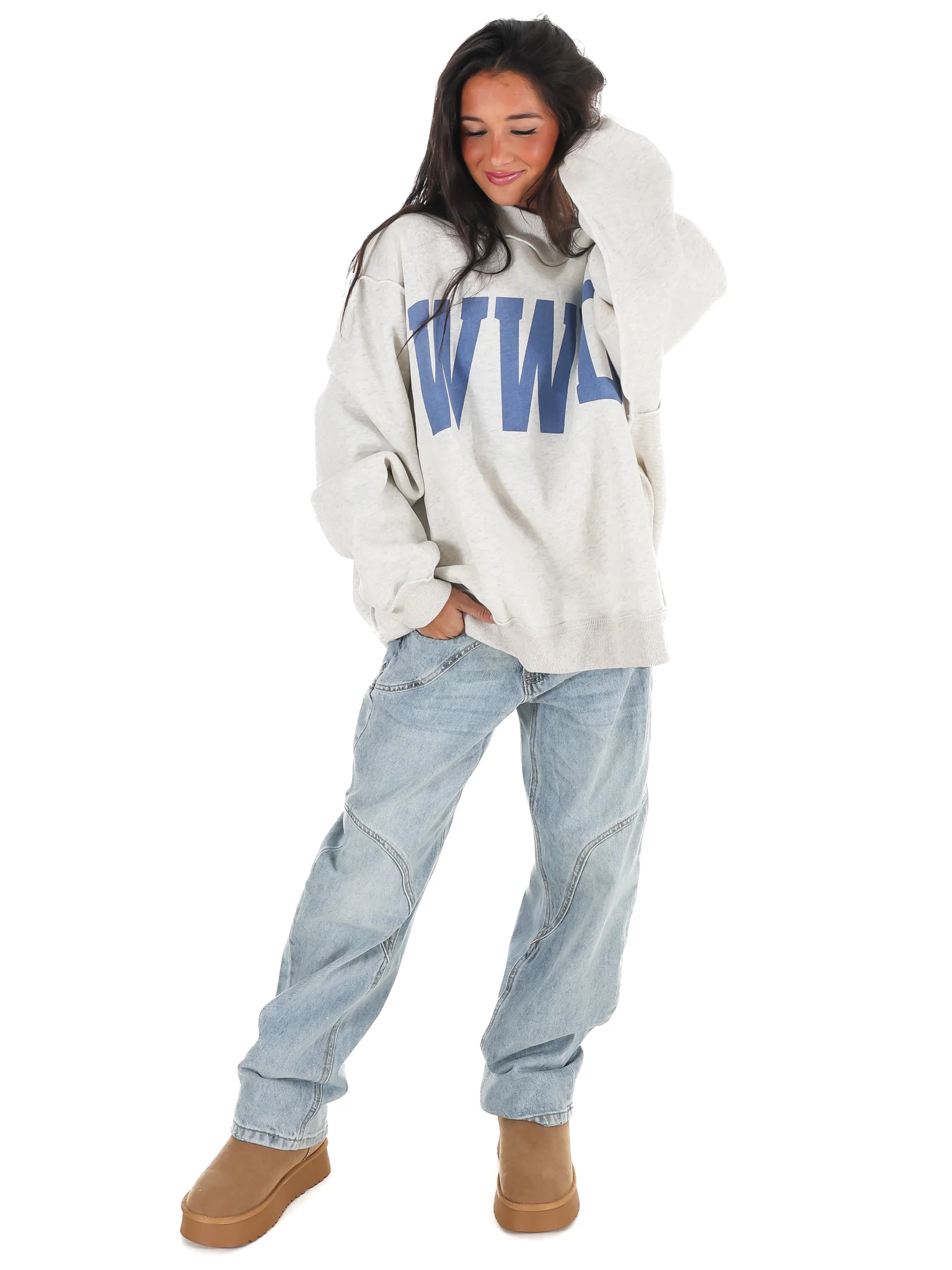 WWJD & Amen Reversible Mock Neck Sweatshirt - Image 6