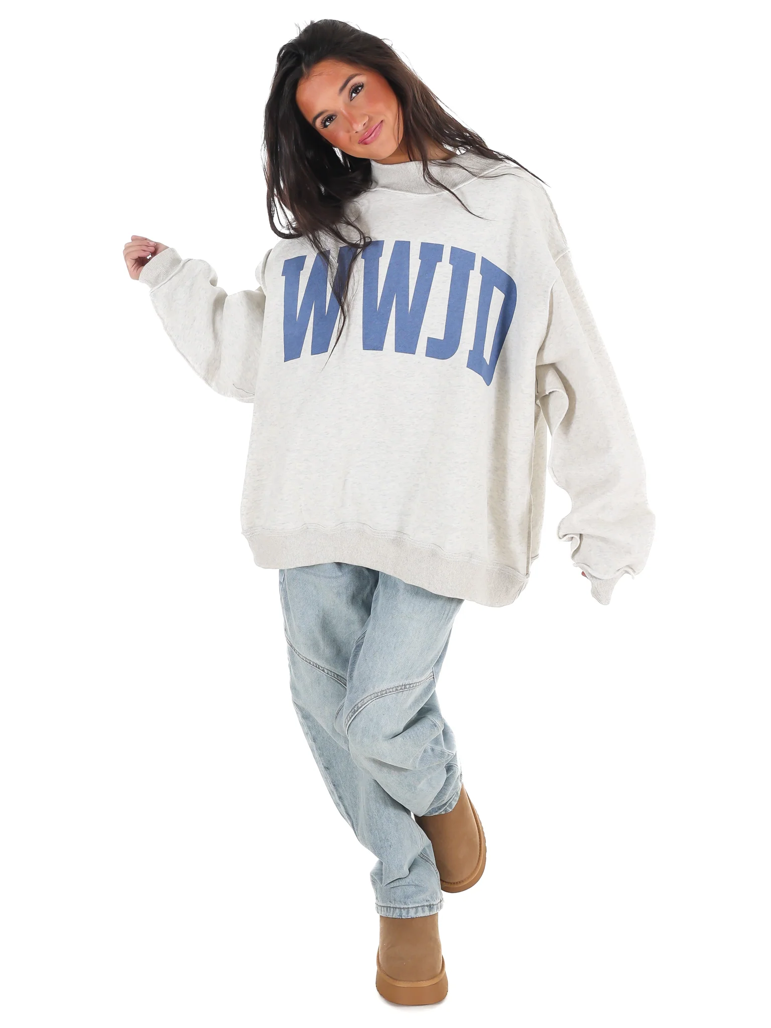 WWJD & Amen Reversible Mock Neck Sweatshirt - Image 8
