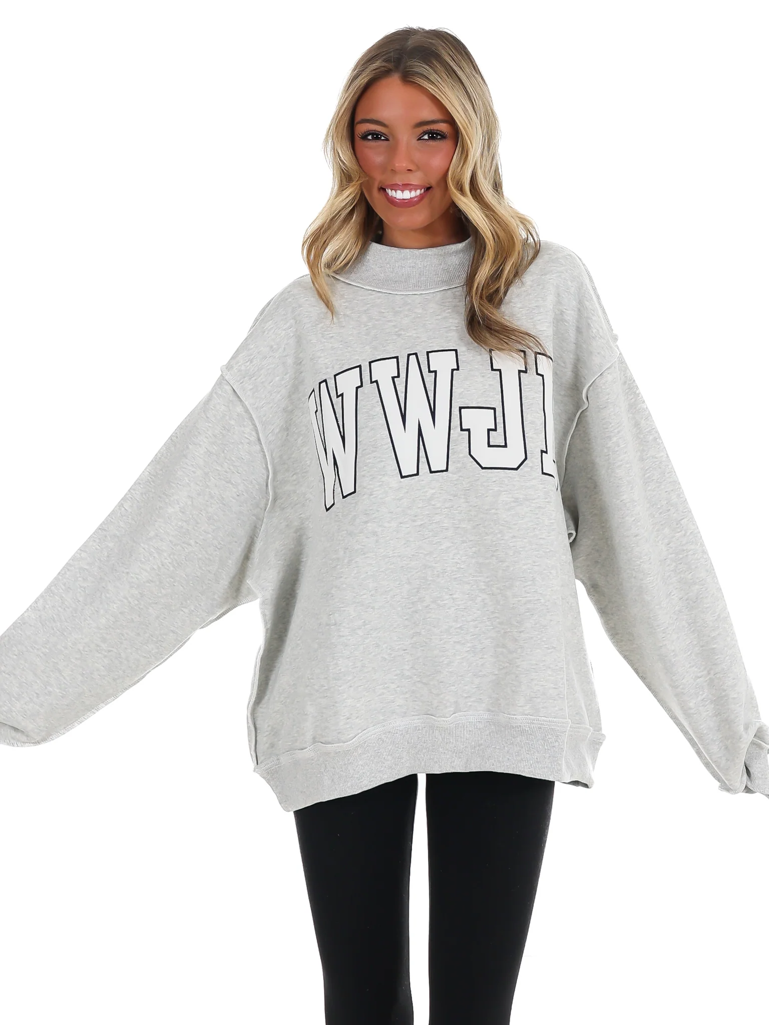WWJD Mock Neck Sweatshirt - Image 3