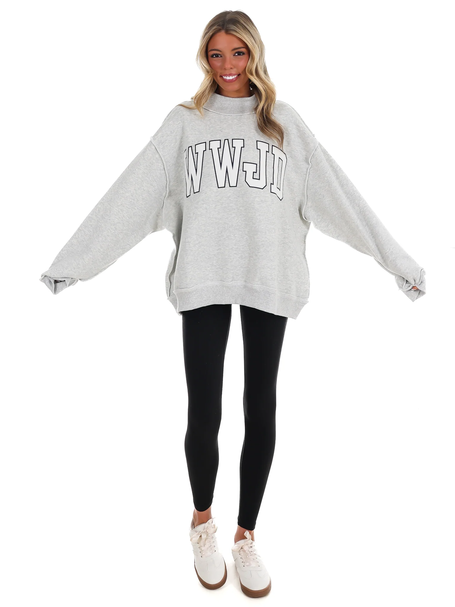 WWJD Mock Neck Sweatshirt - Image 4