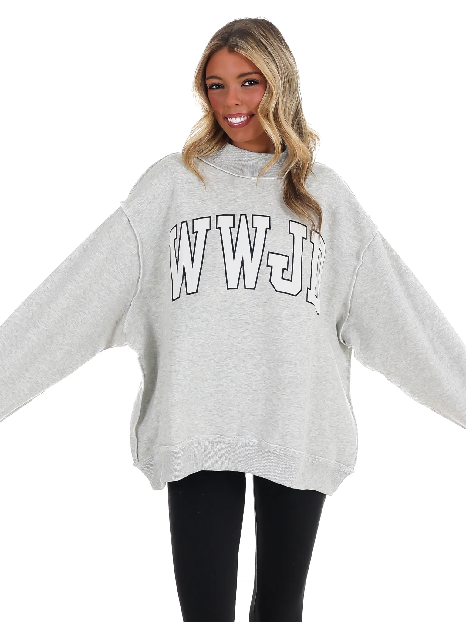 WWJD Mock Neck Sweatshirt - Image 5