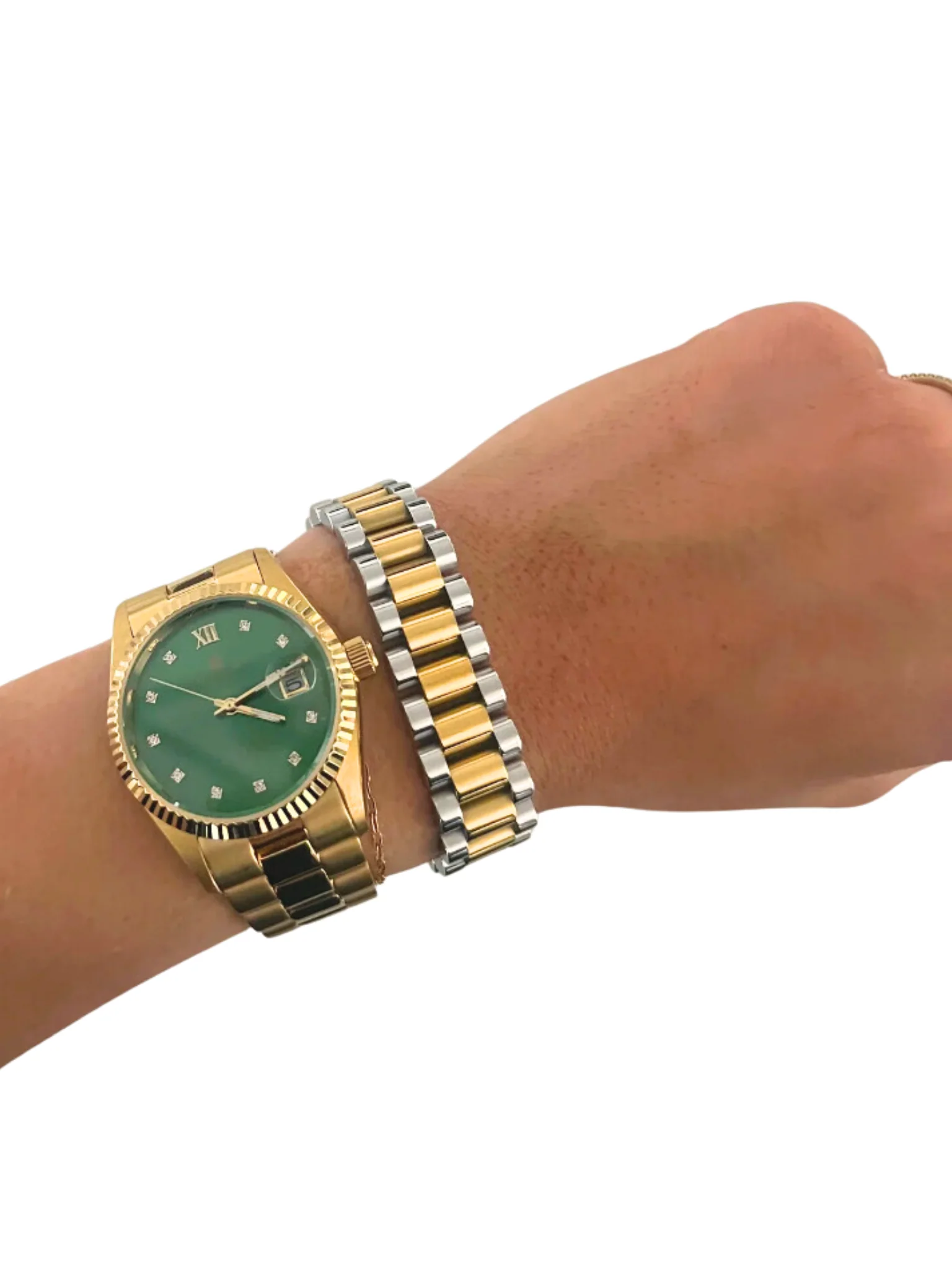 XL Two Toned Watch Band Bracelet