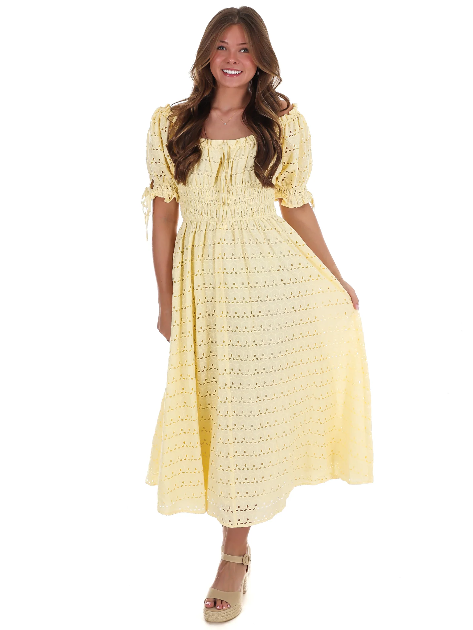 You Are My Sunshine Eyelet Maxi Dress - Image 2
