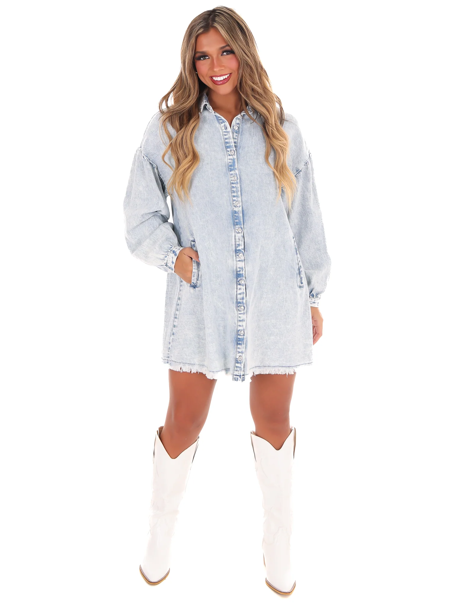 You'll Be With Me Denim Shirt Dress - Image 2