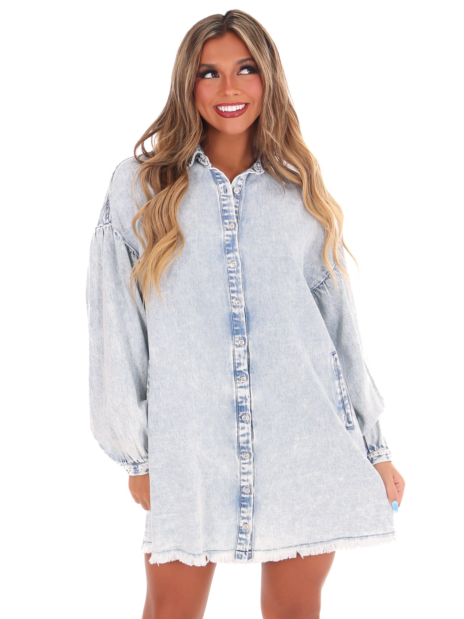 You'll Be With Me Denim Shirt Dress - Image 3