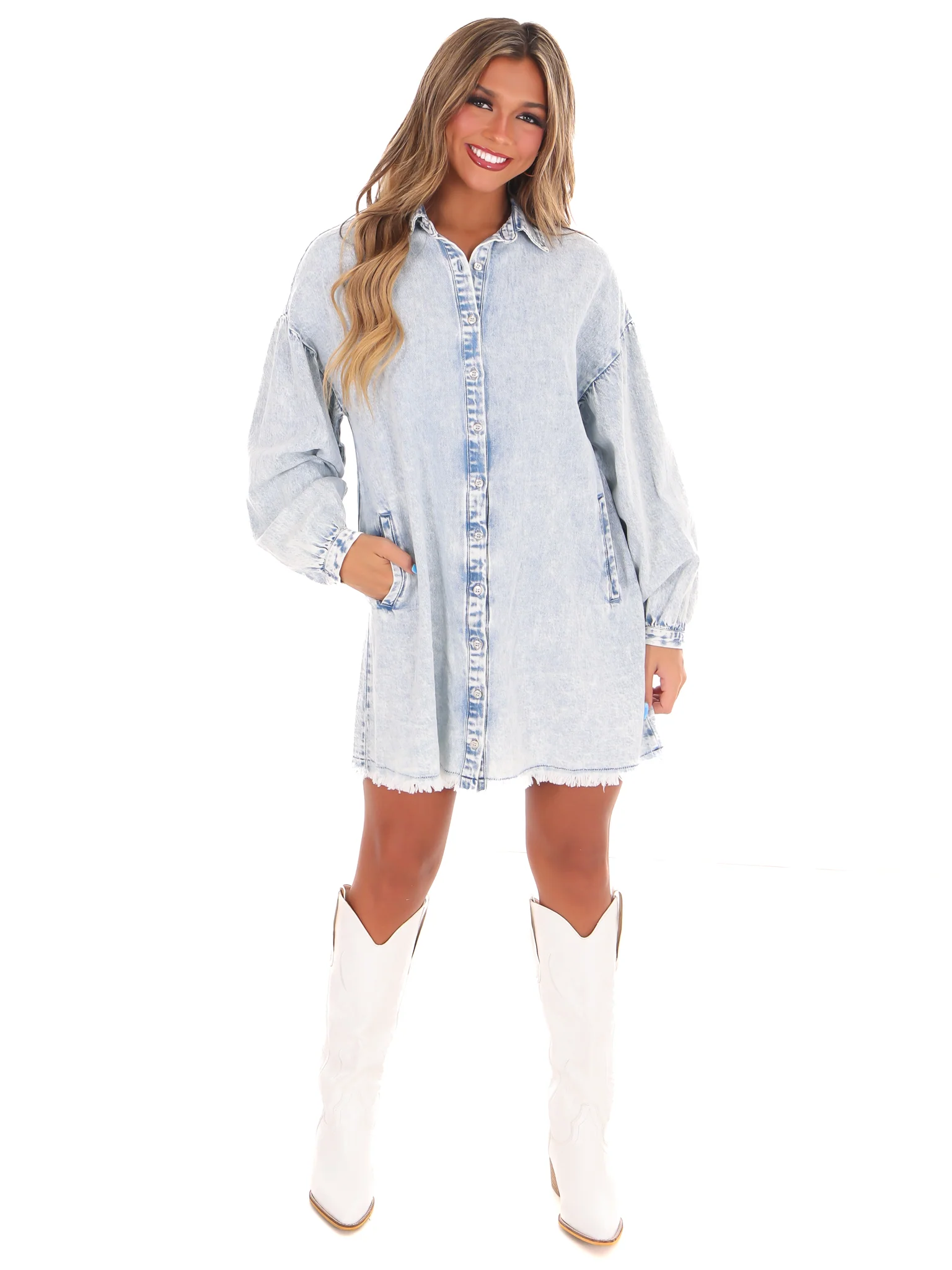 You'll Be With Me Denim Shirt Dress - Image 4