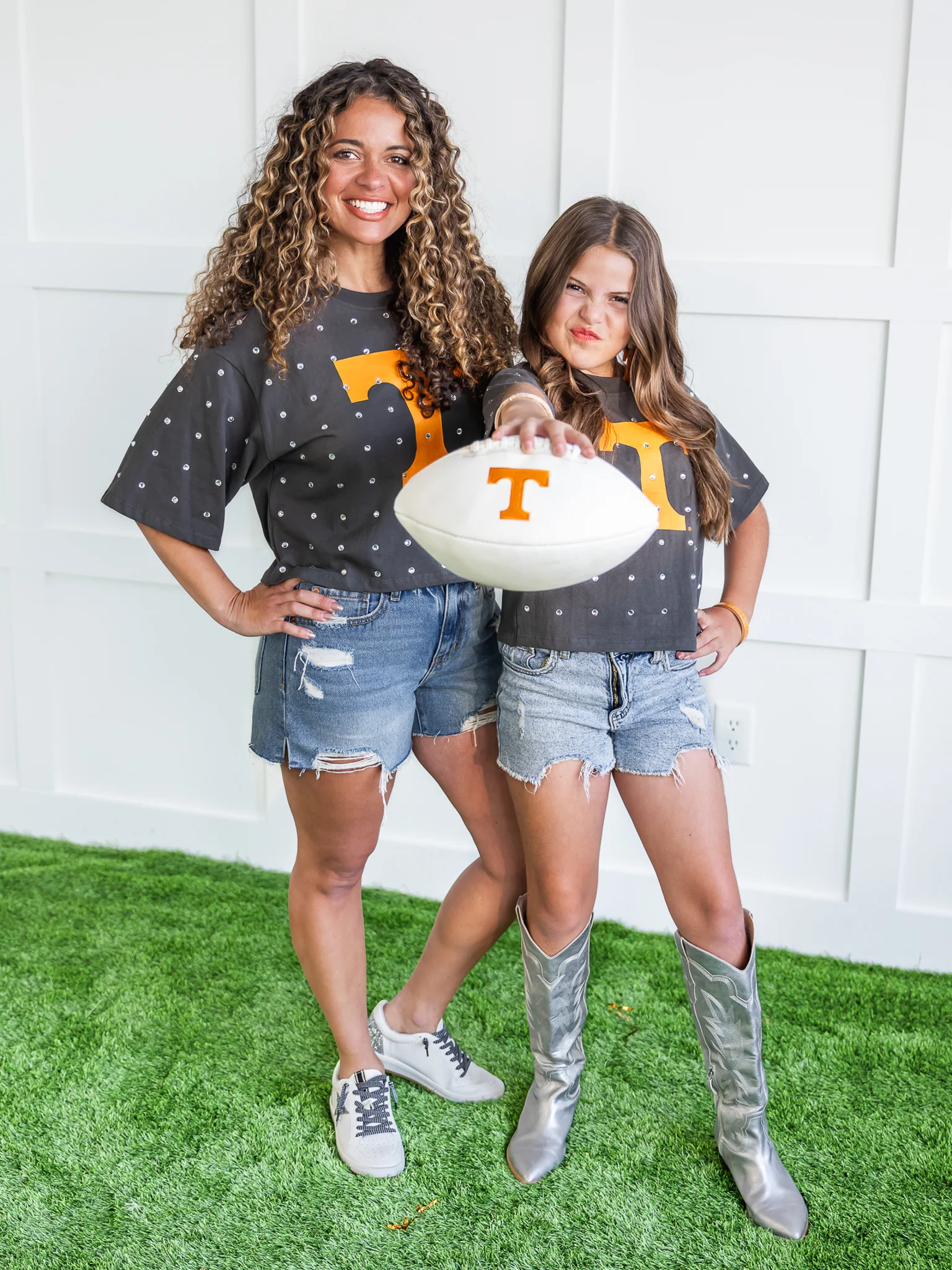 Youth Tennessee Oversized Rhinestone Crop Top - Image 6