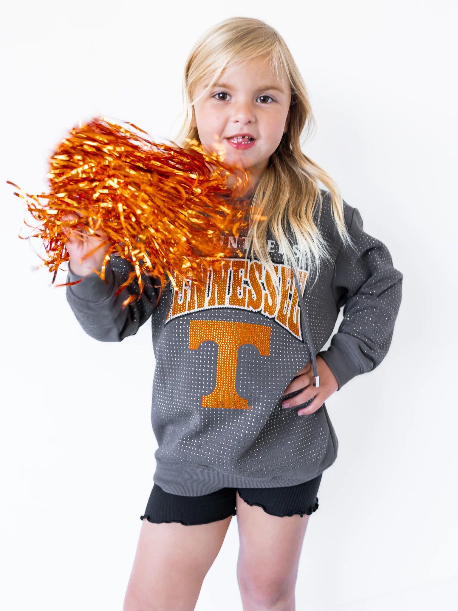 Youth Tennessee Volunteers All-Over Rhinestone Sparkle Hoodie - Image 7