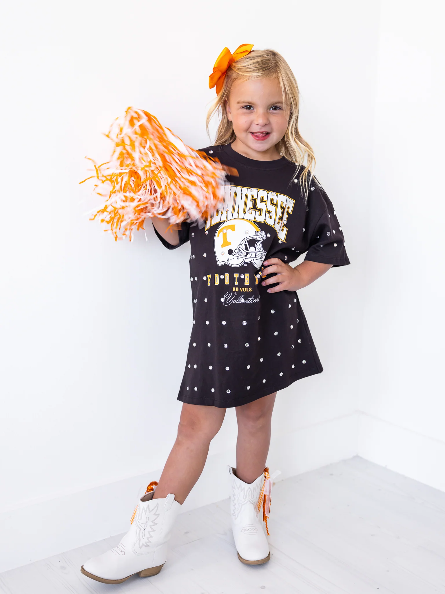 Youth Tennessee Volunteers All Over Rhinestone T-Shirt Dress - Image 10