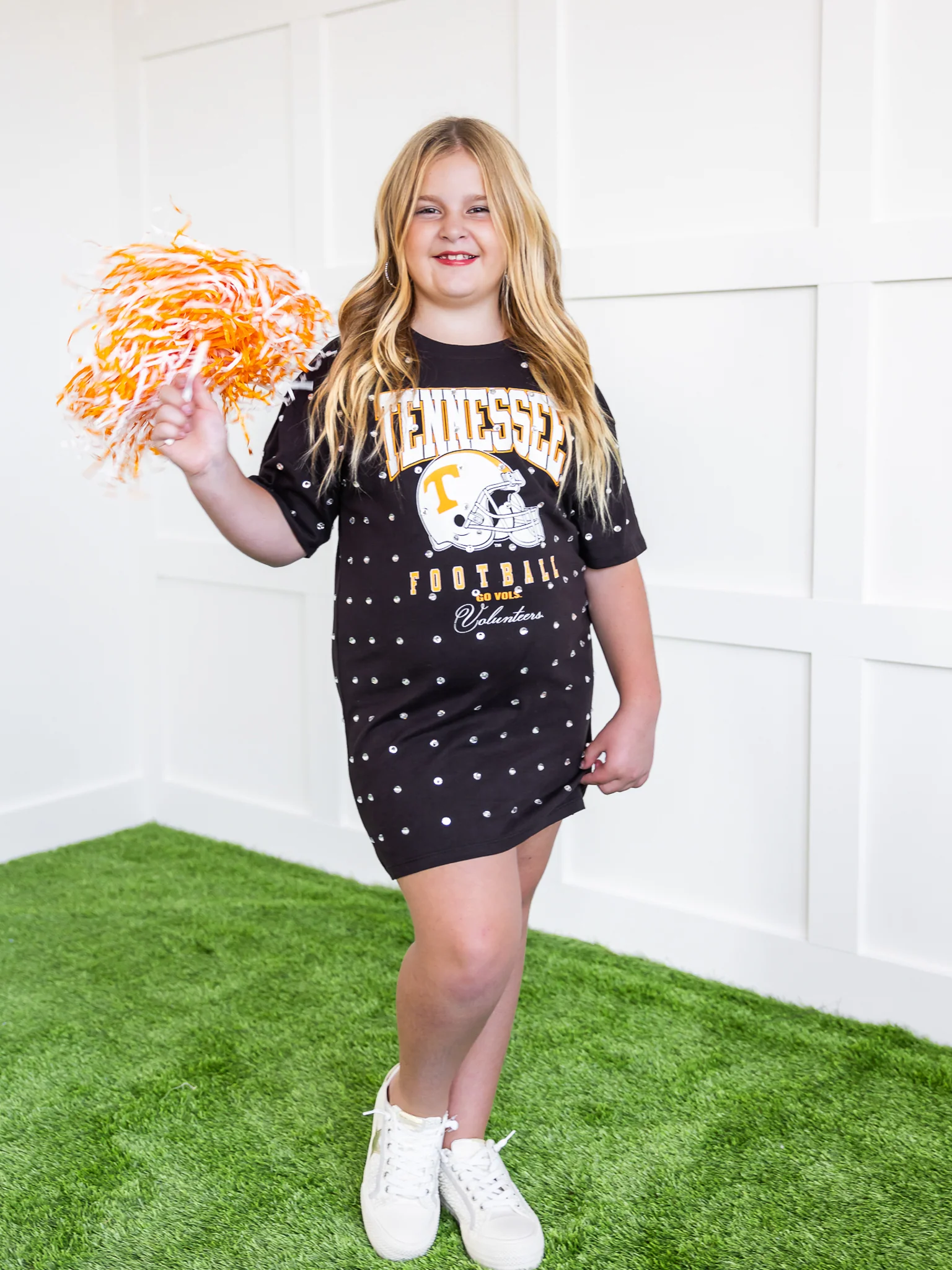 Youth Tennessee Volunteers All Over Rhinestone T-Shirt Dress - Image 13
