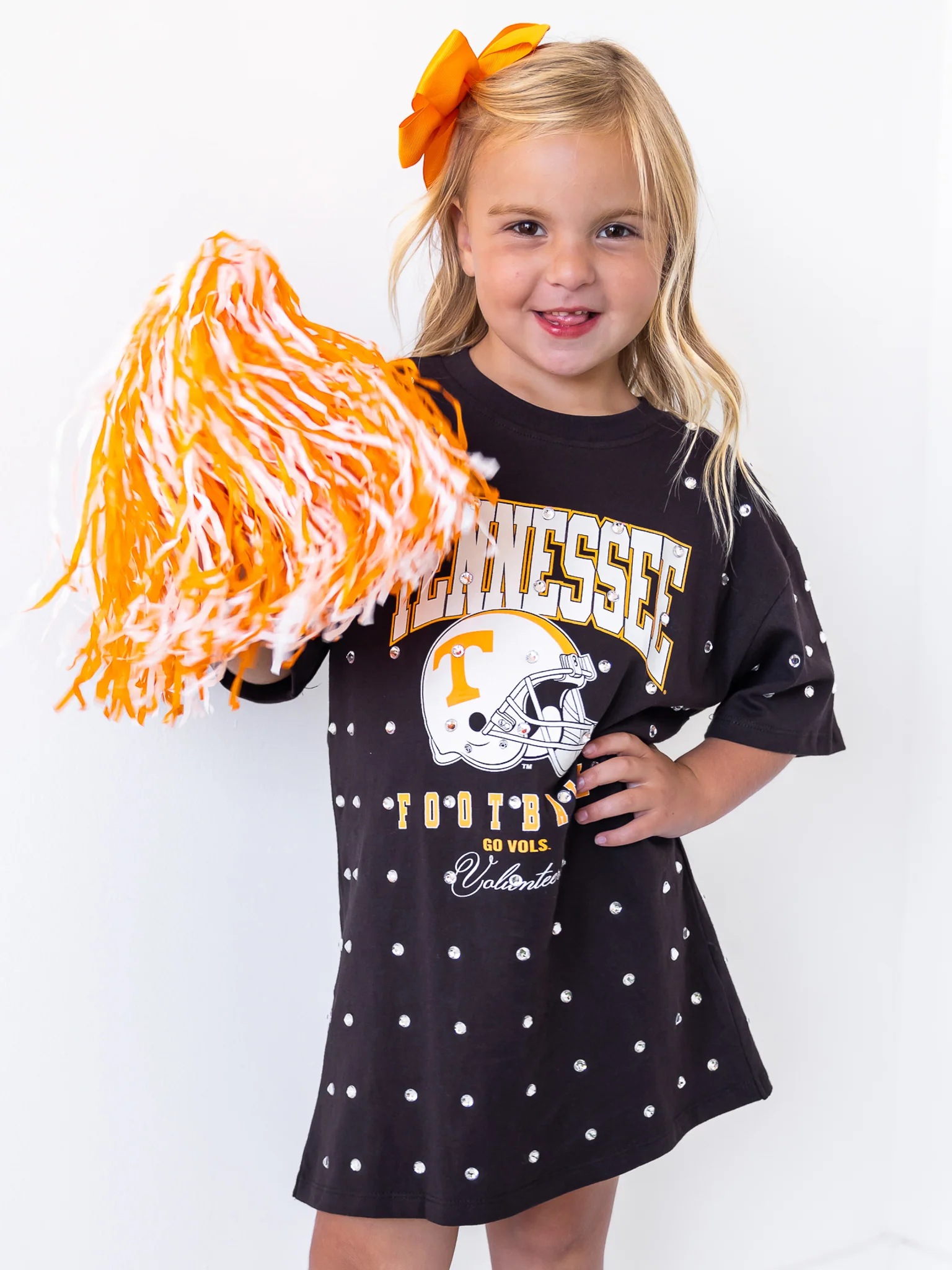Youth Tennessee Volunteers All Over Rhinestone T-Shirt Dress - Image 2