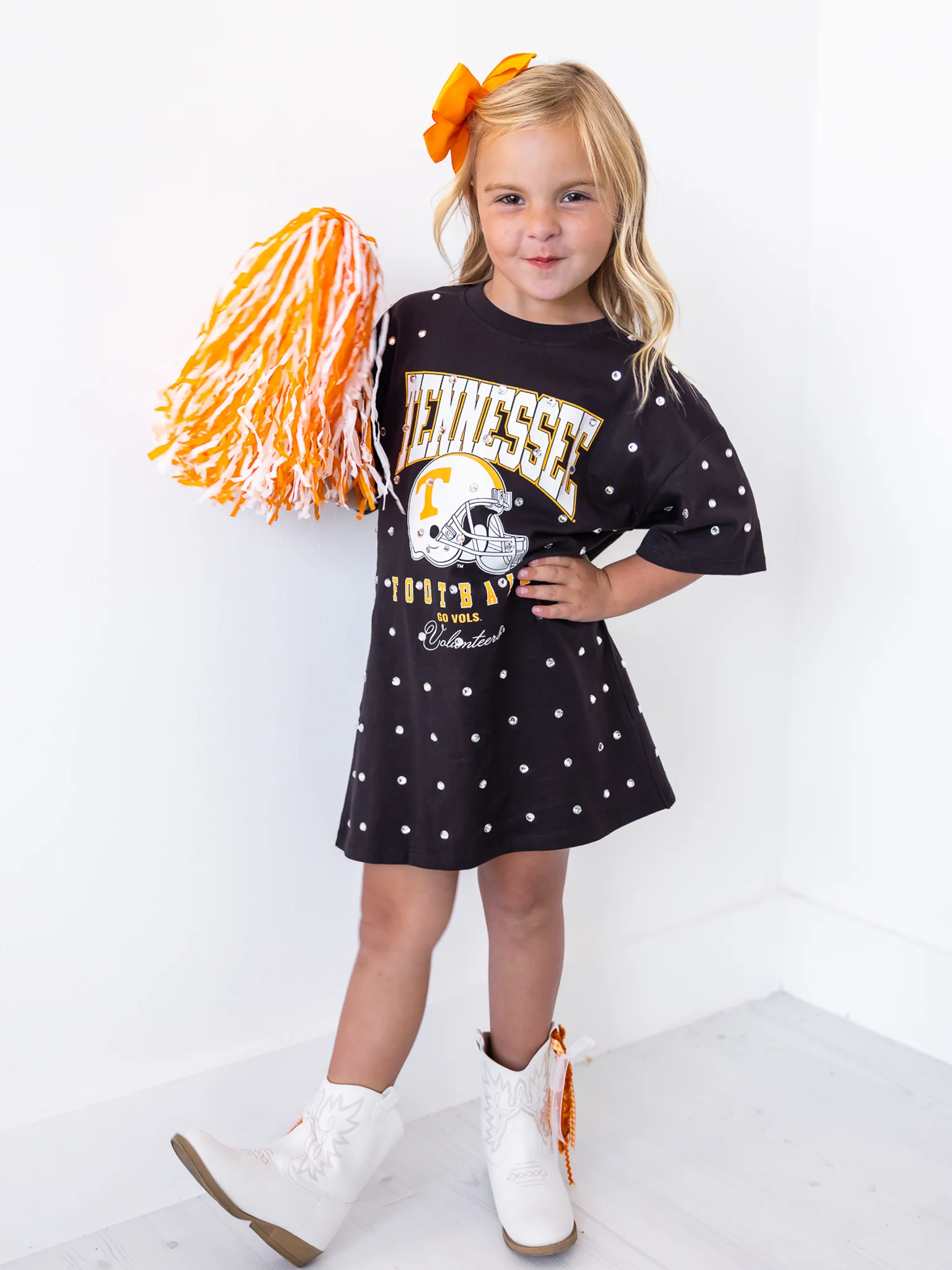 Youth Tennessee Volunteers All Over Rhinestone T-Shirt Dress - Image 6