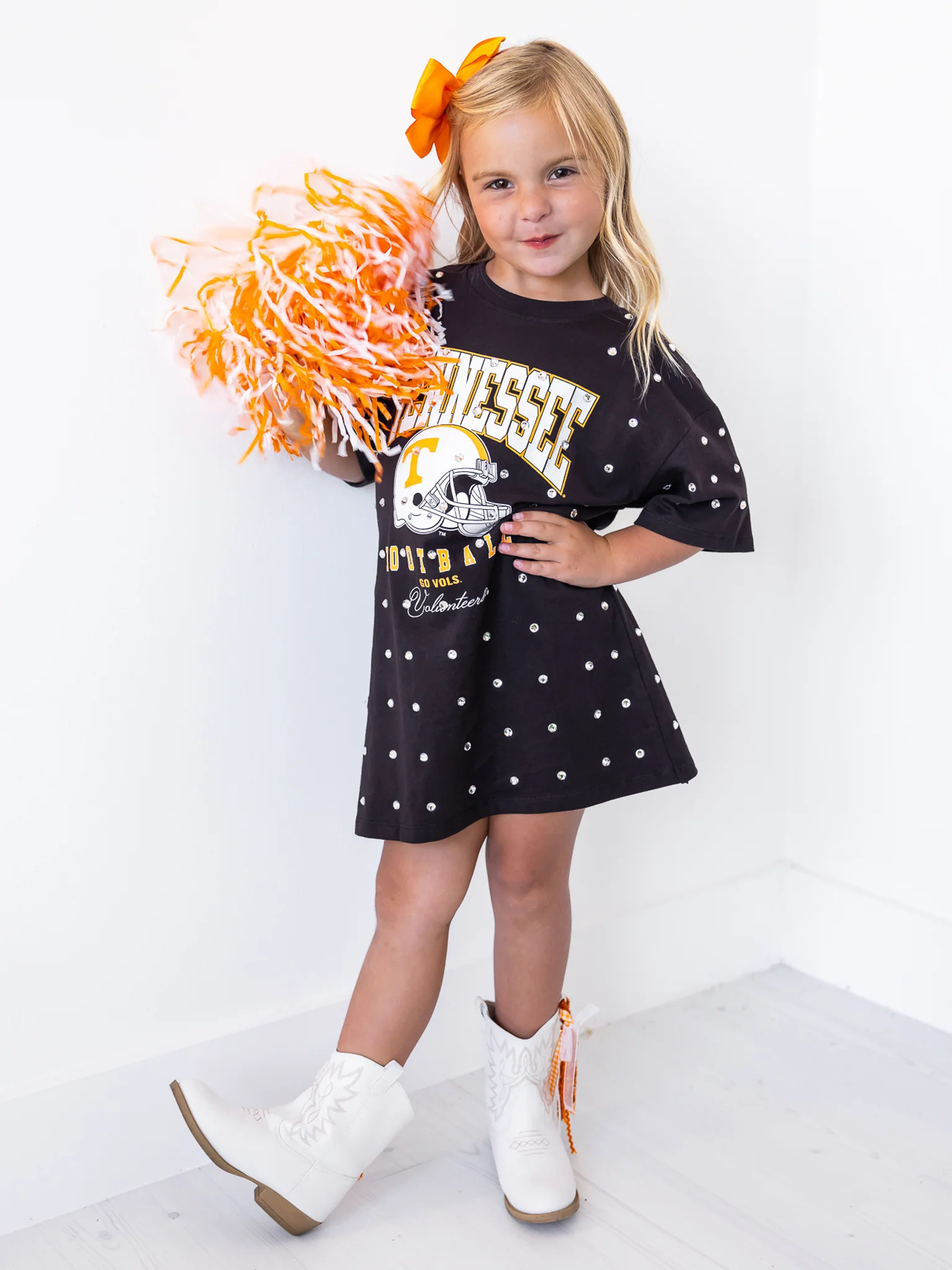 Youth Tennessee Volunteers All Over Rhinestone T-Shirt Dress - Image 7