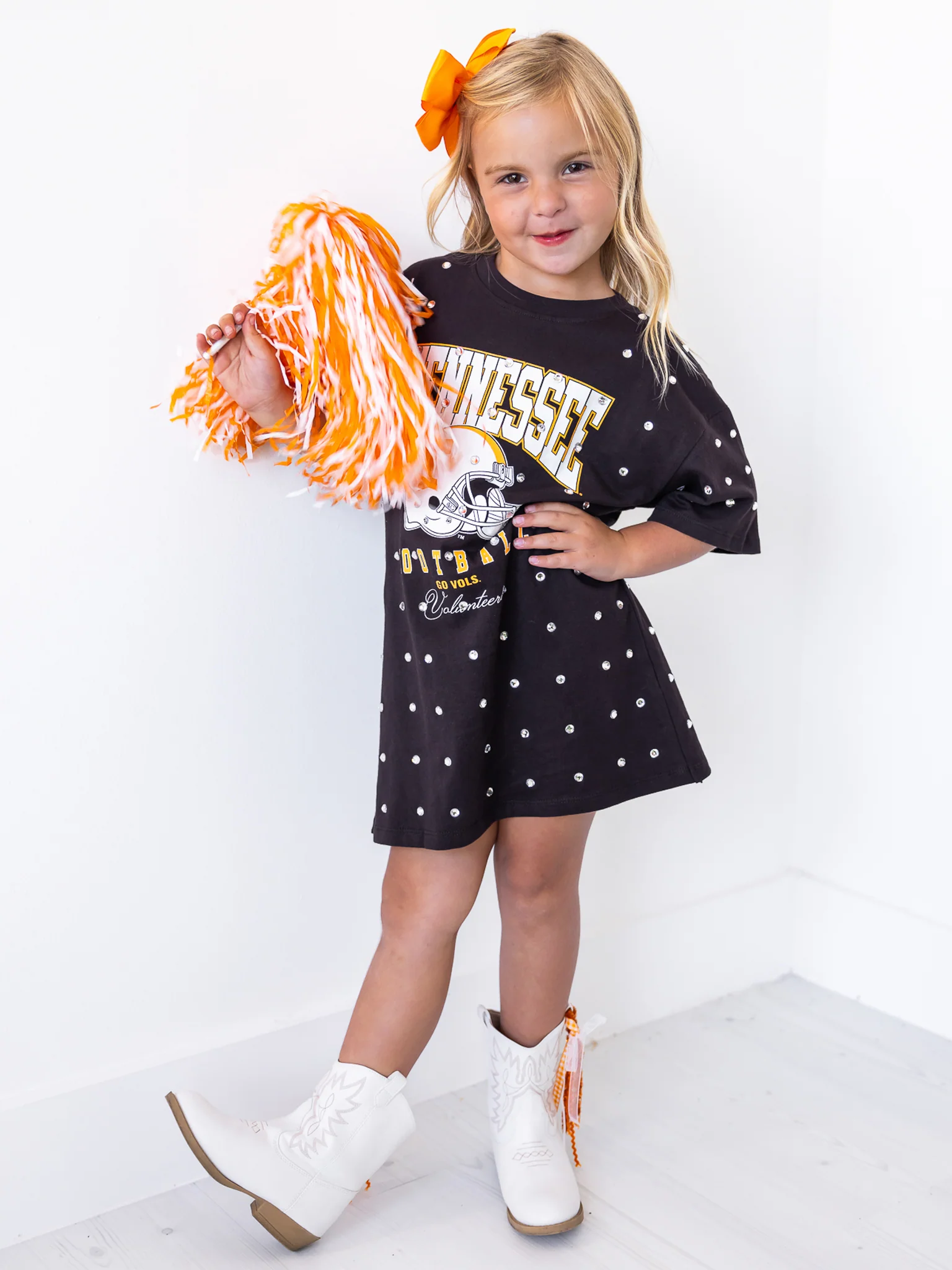Youth Tennessee Volunteers All Over Rhinestone T-Shirt Dress - Image 8